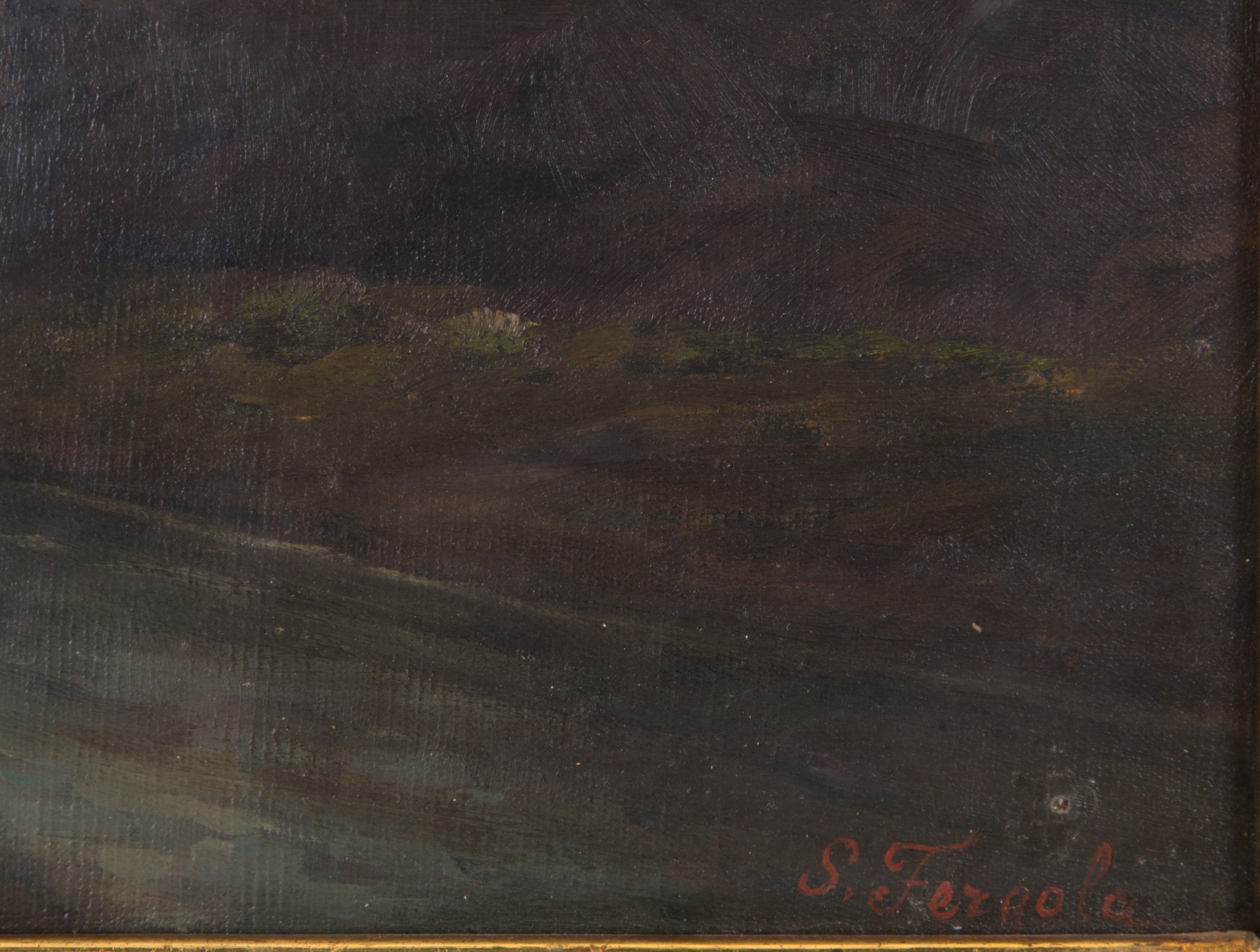 Dipinto "PAESAGGIO CON PERSONAGGI E PECORE"