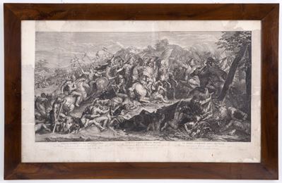 Acquaforte "la Battaglia di Carlo Magno con i Persiani"