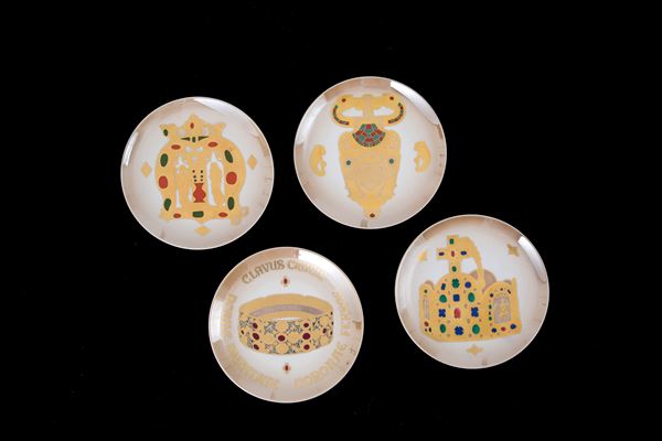 Four porcelain plates series Gioiello. MORBELLI FINE ARTS FACTORY