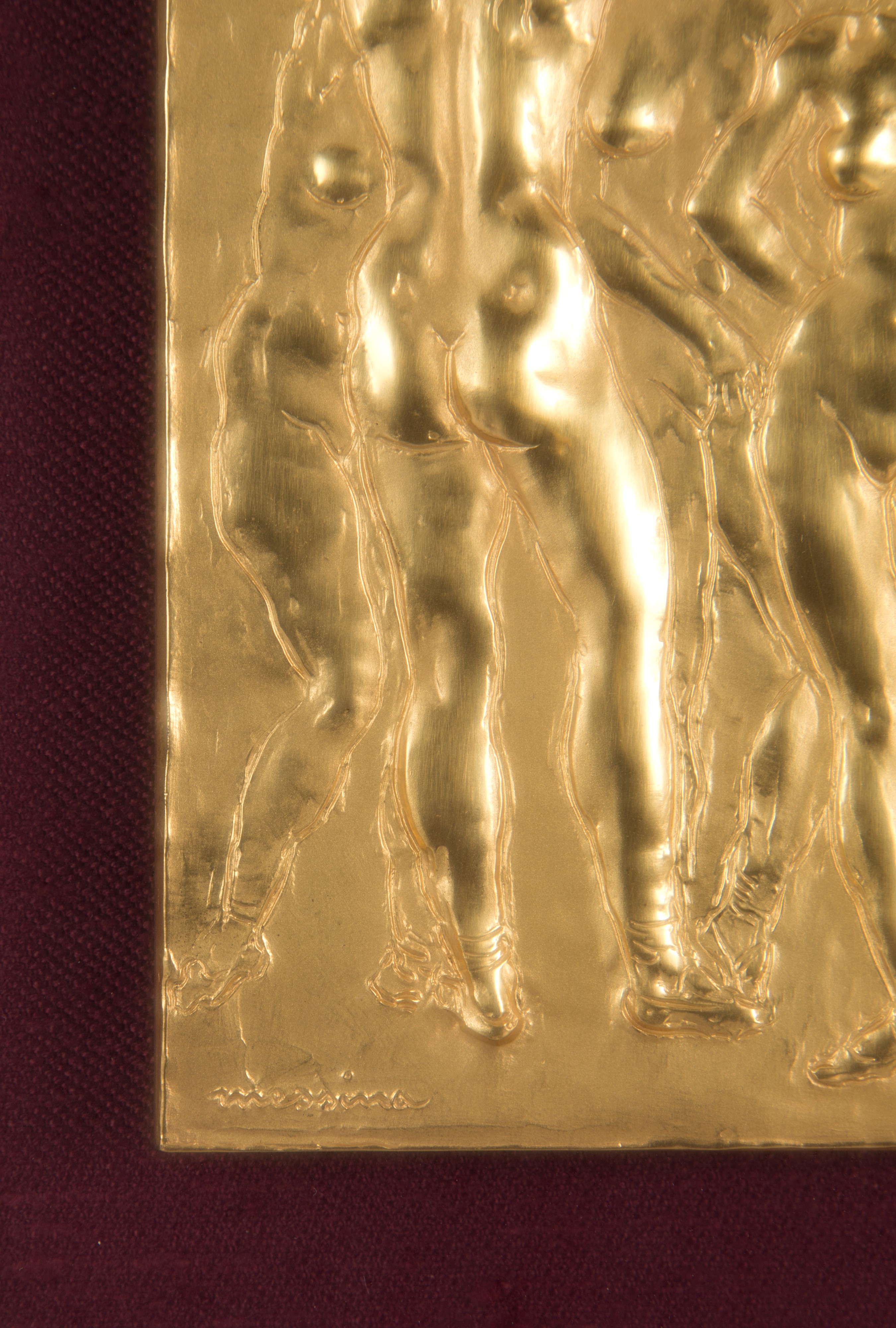 Francesco Messina - Due Placche in Bronzo Dorato "adamo ed Eva" e "studi di Nudo"