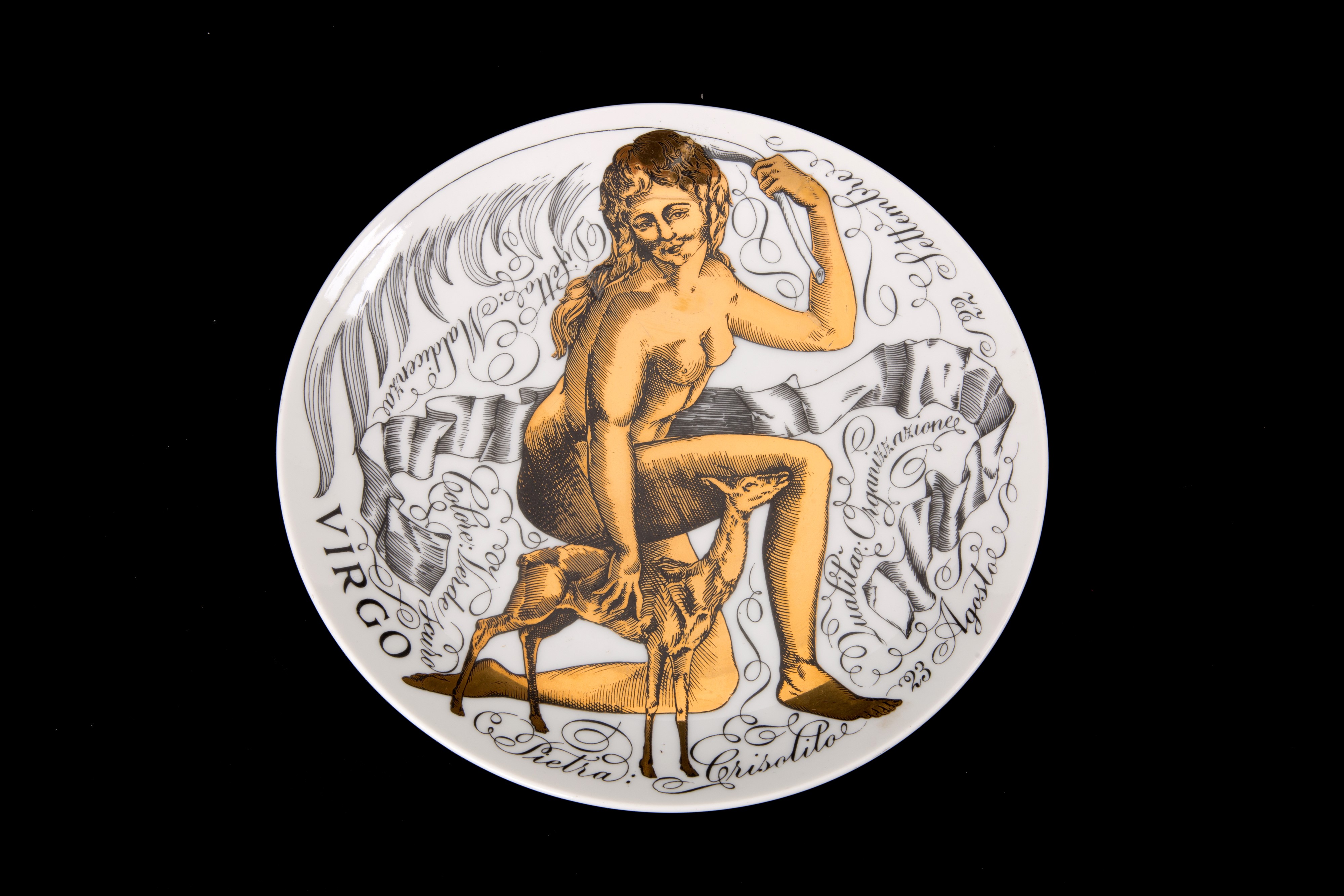 Piero Fornasetti - Tre Piatti in Porcellana Serie 'influssi Astrali'