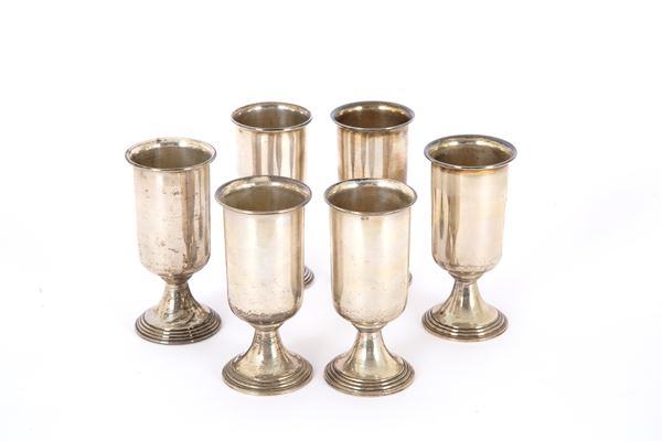 Six 800 silver glasses