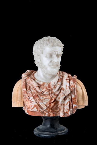 Scultura in Marmi Vari "busto di Imperatore Romano"