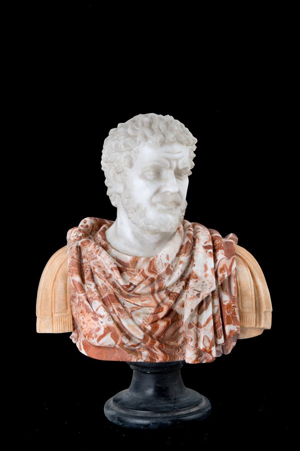 Sculpture in various marbles "BUST OF ROMAN EMPEROR"