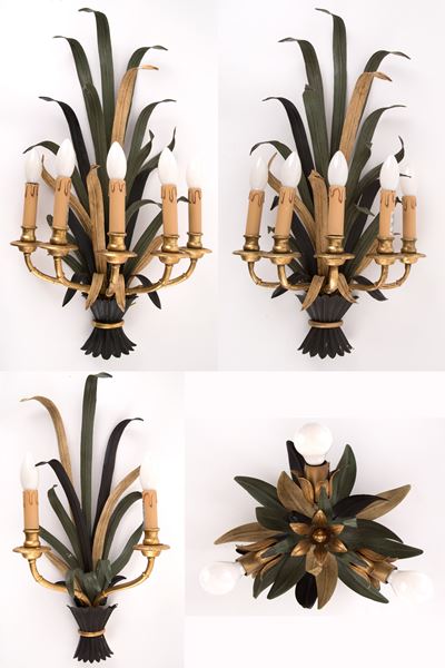 Set di Tre Applique e una Plafoniera