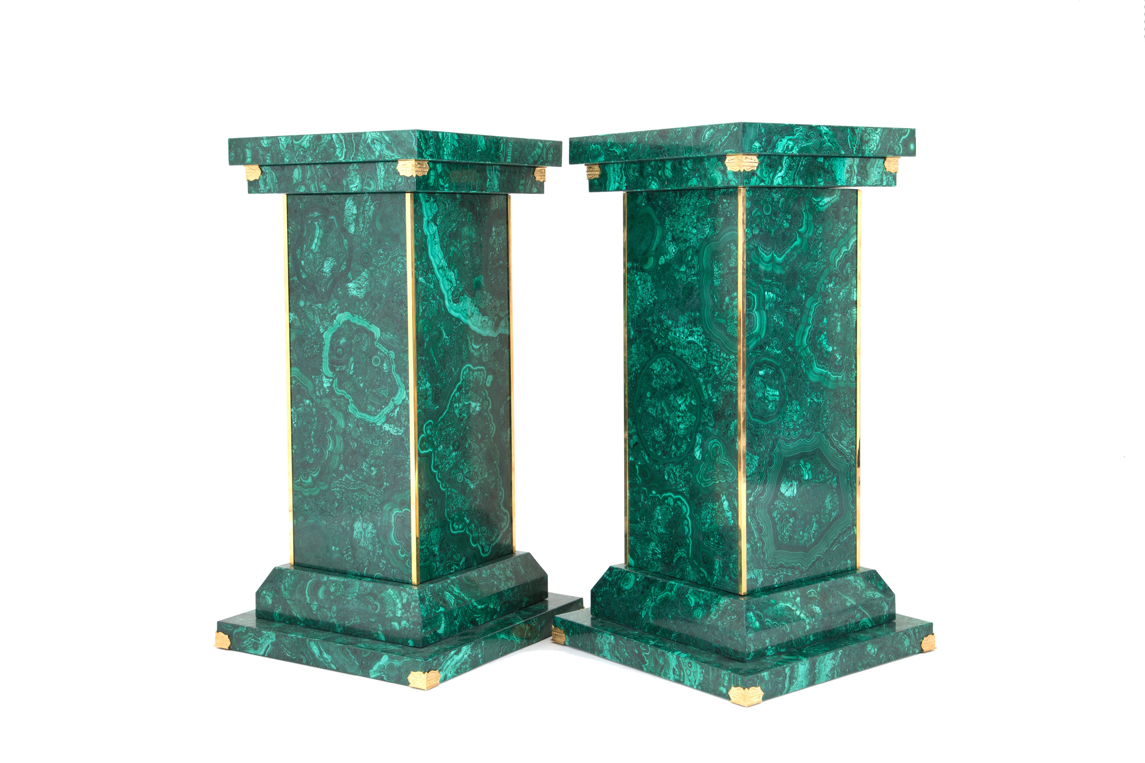 Coppia di Colonne in Malachite