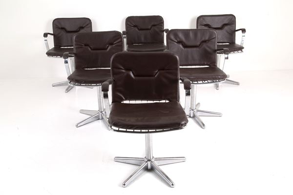 DELTA DESIGN - Six Delta 2000 armchairs for WILKHAHN (Attr.)