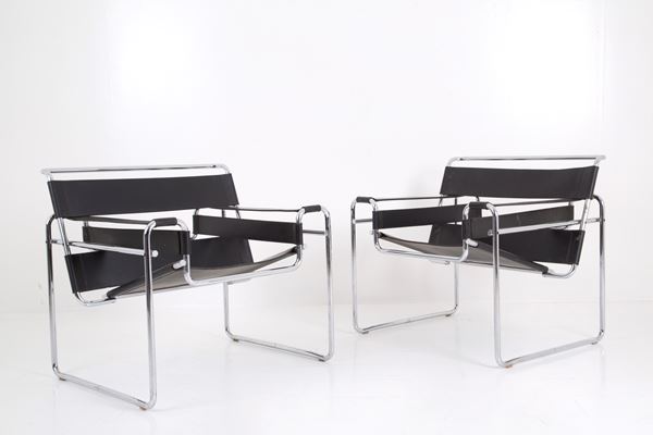 MARCEL BREUER - Coppia di poltrone Wassily