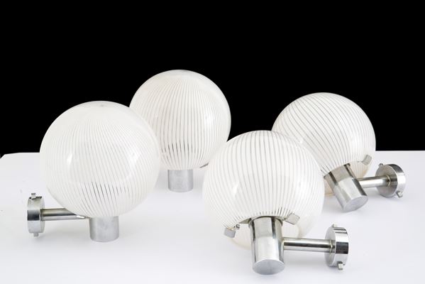 LUDOVICO  DIAZ DE SANTILLANA - Four wall lamps. VENINI