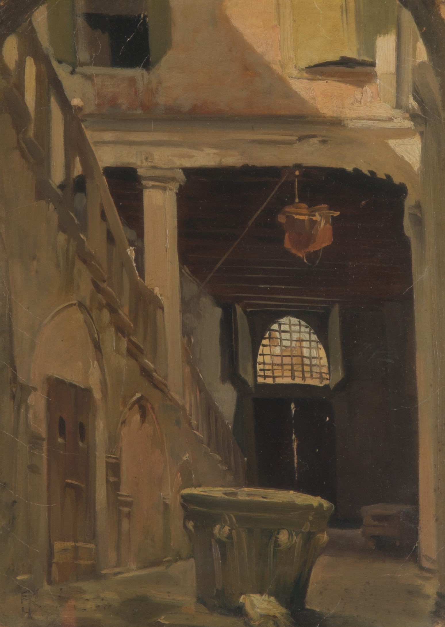 Dipinto "INTERNO CON POZZO"