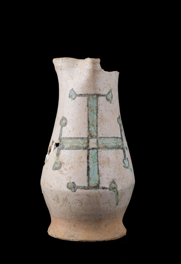 Majolica jug with cross