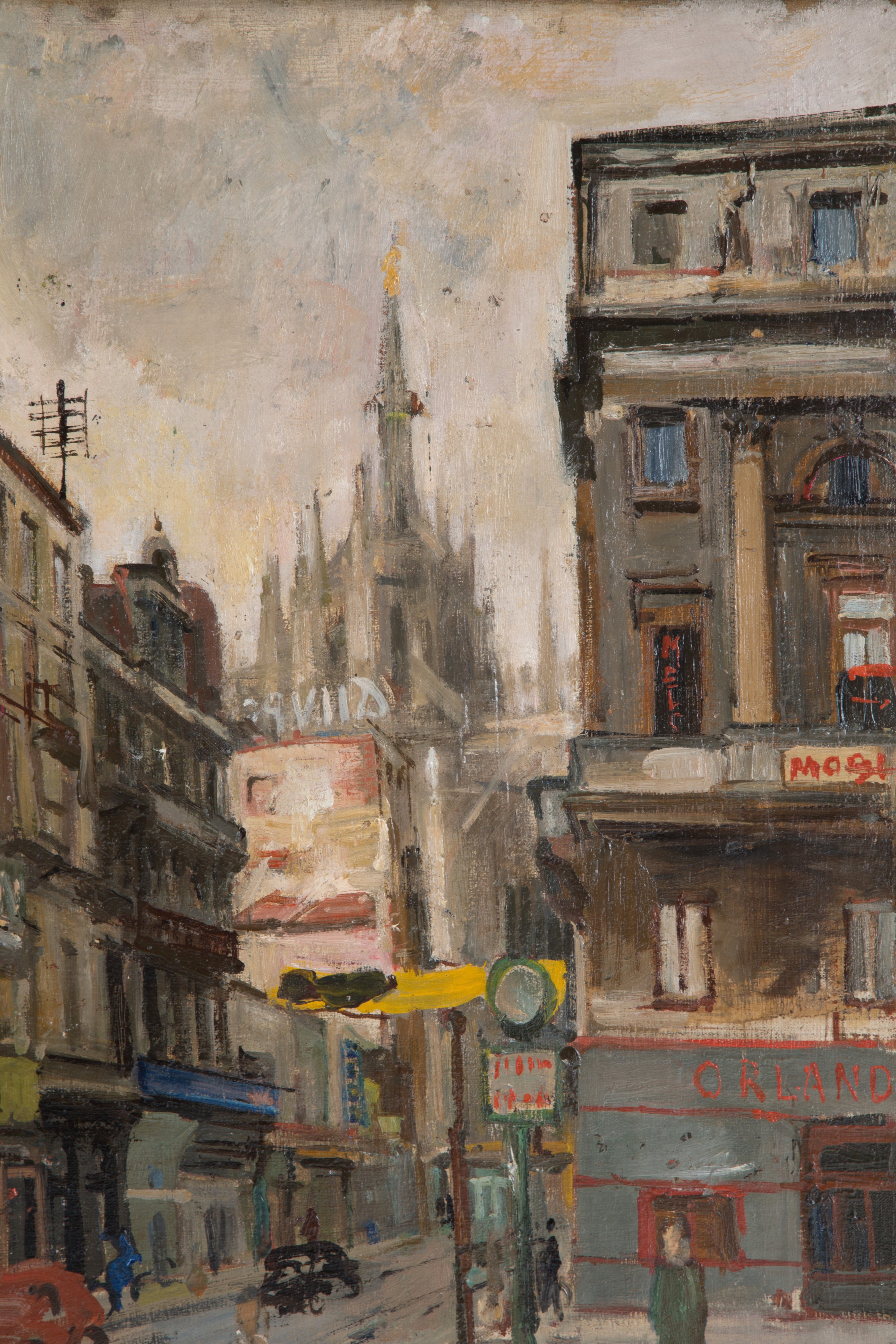 Donato Frisia - Dipinto "milano, Corso Vittorio Emanuele"