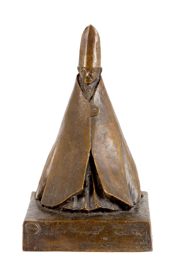 GIACOMO MANZU' - Sculpture "SITTING CARDINAL"