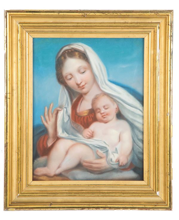 Pastello "MADONNA CON BAMBINO"