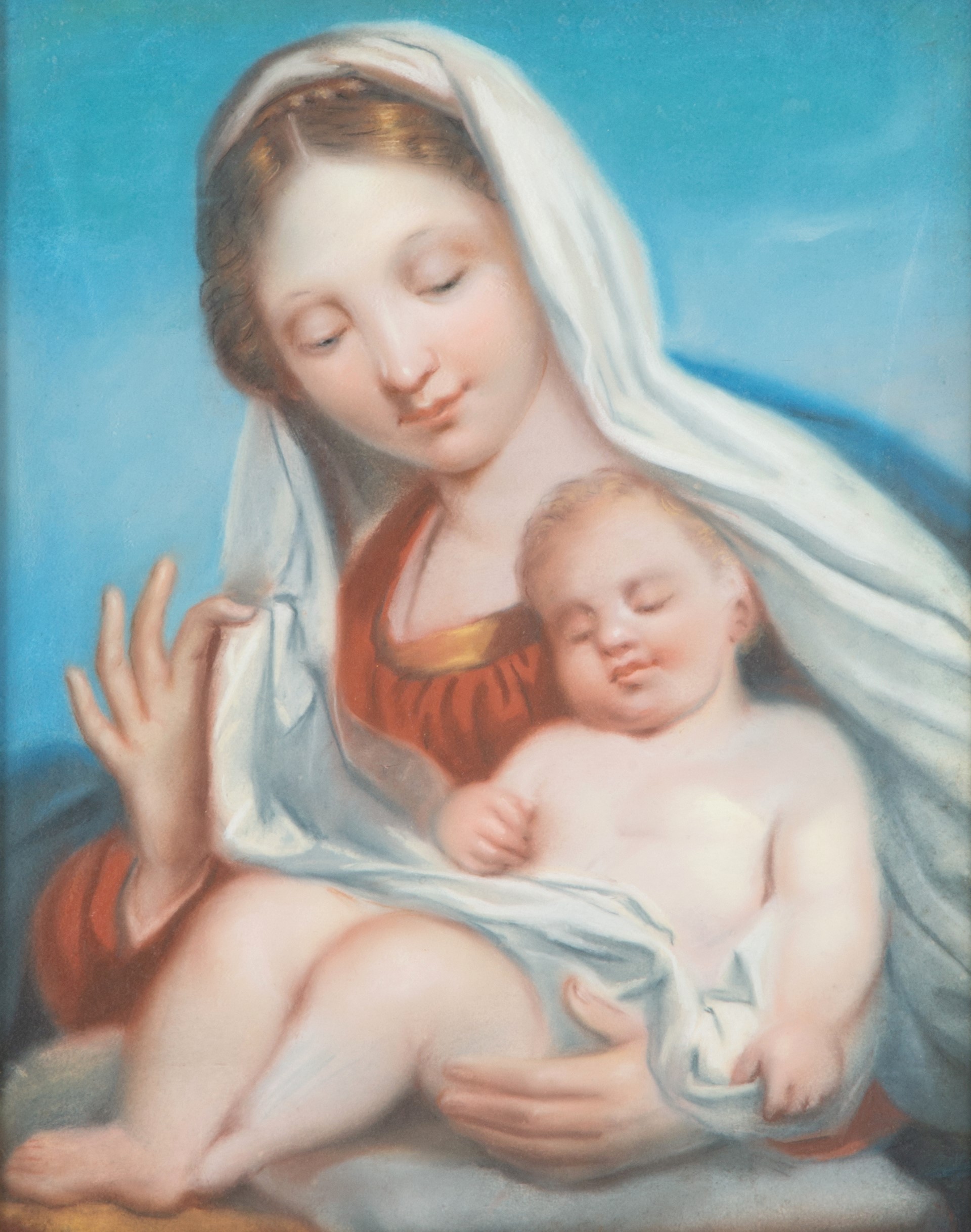 Pastello, Madonna con Bambino, fine XIX secolo