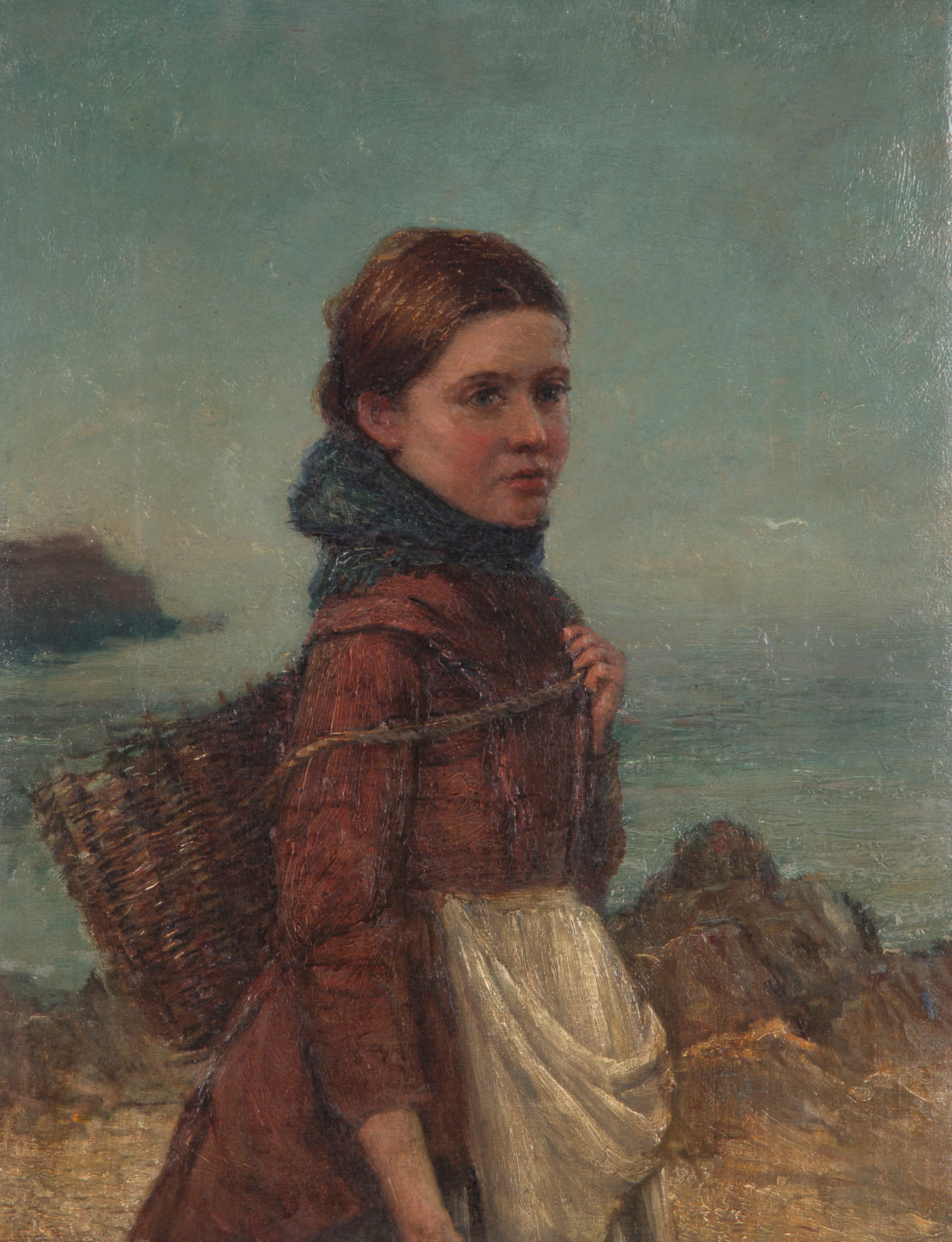 Vincenzo Caprile - Dipinto "fanciulla sulla Costiera"