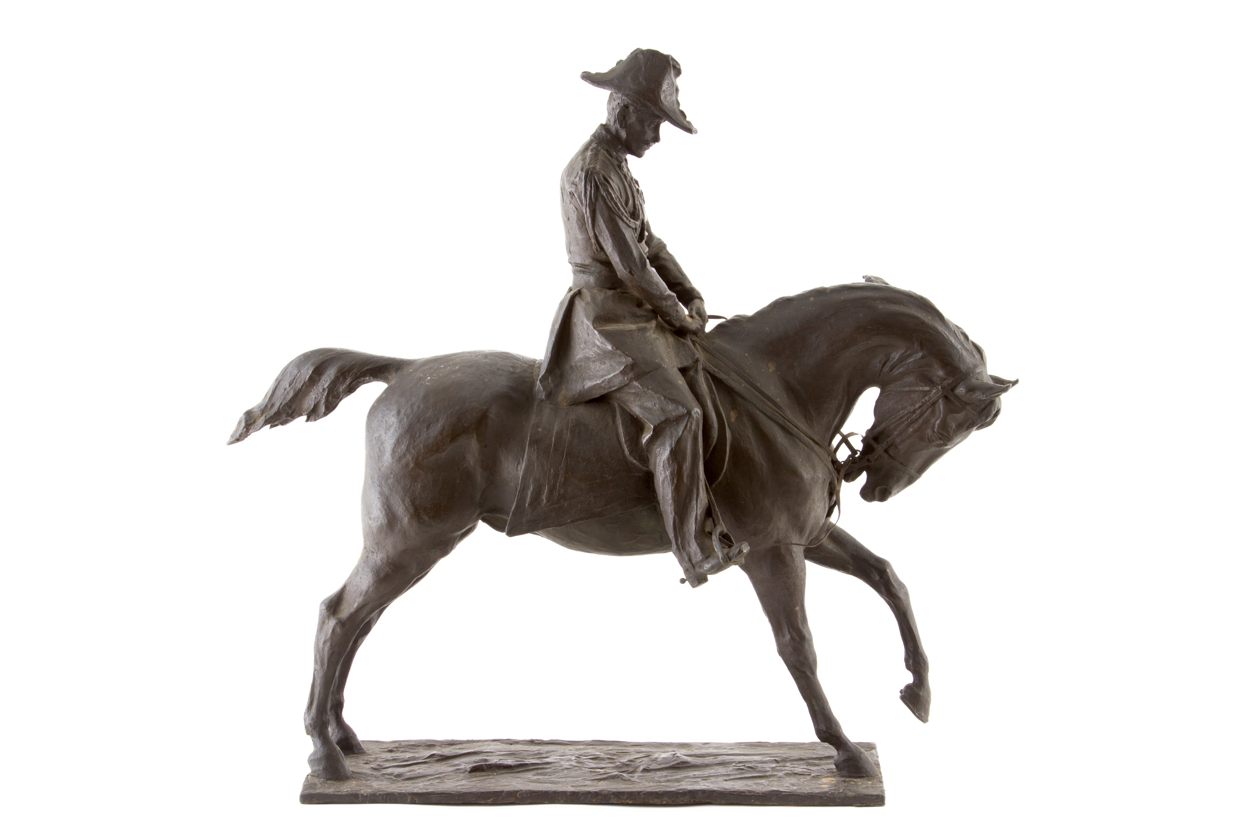 Raffaello Romanelli - Scultura in Bronzo "carlo Alberto di Savoia a Cavallo"