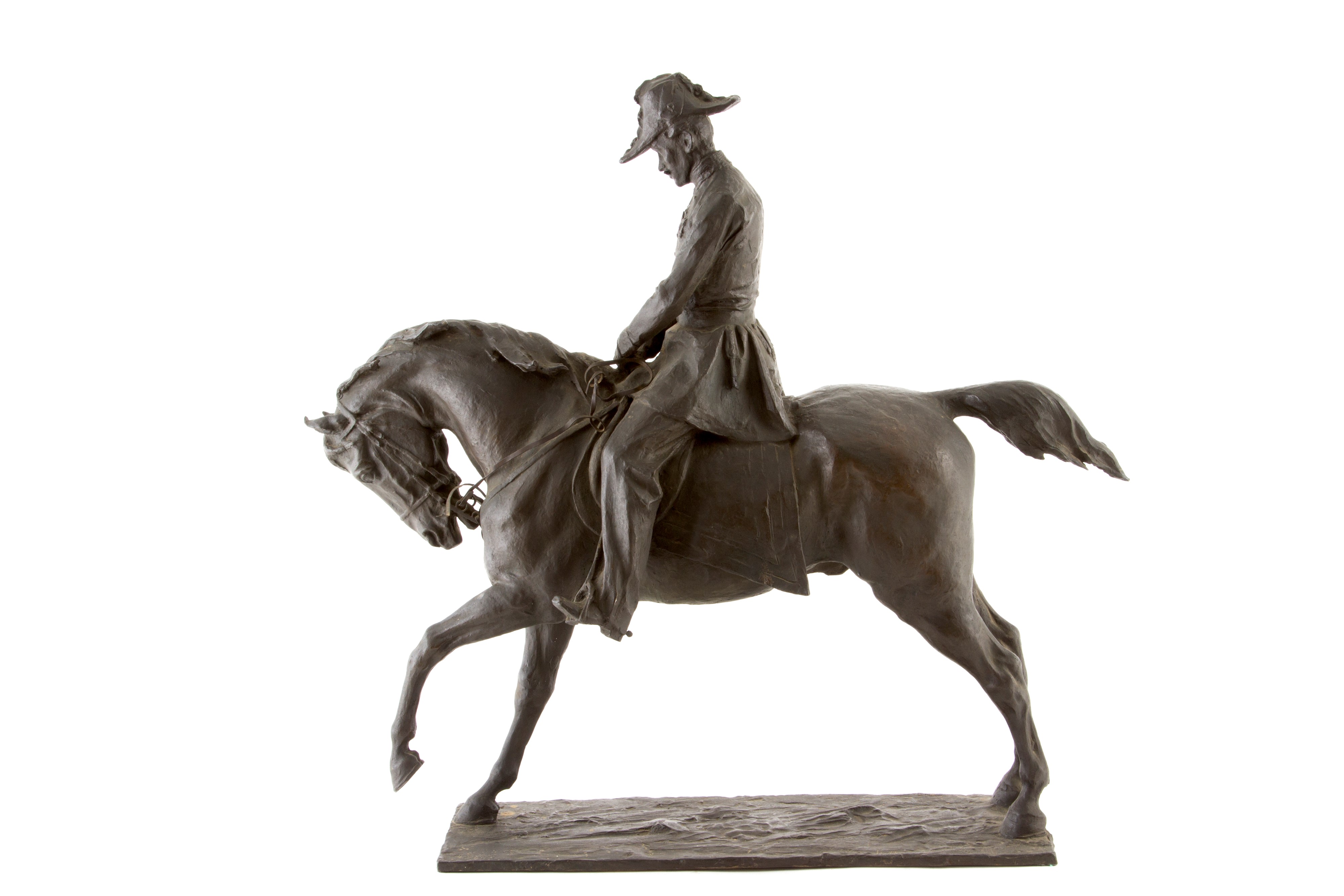 Raffaello Romanelli - Scultura in Bronzo "carlo Alberto di Savoia a Cavallo"