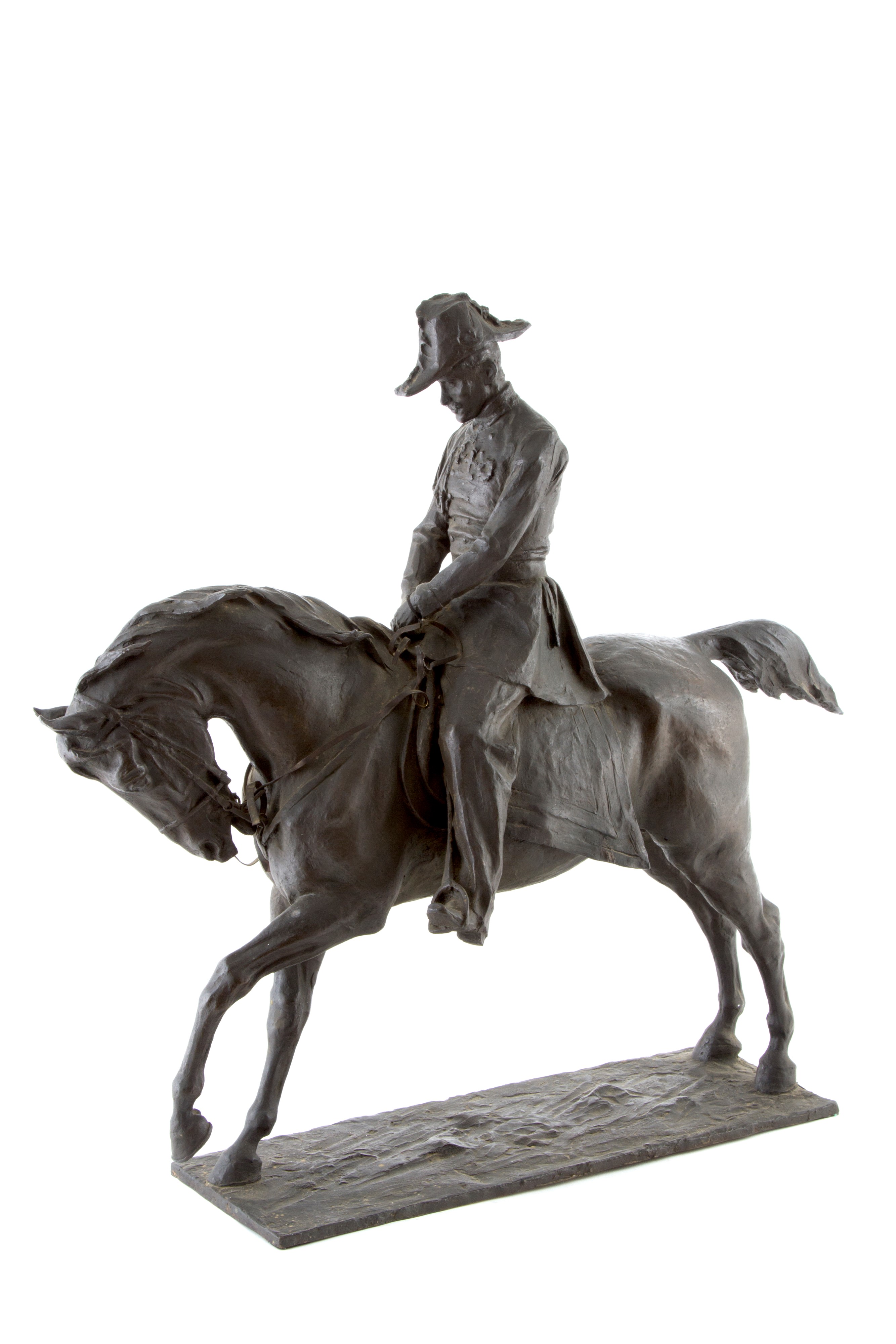 Raffaello Romanelli - Scultura in Bronzo "carlo Alberto di Savoia a Cavallo"