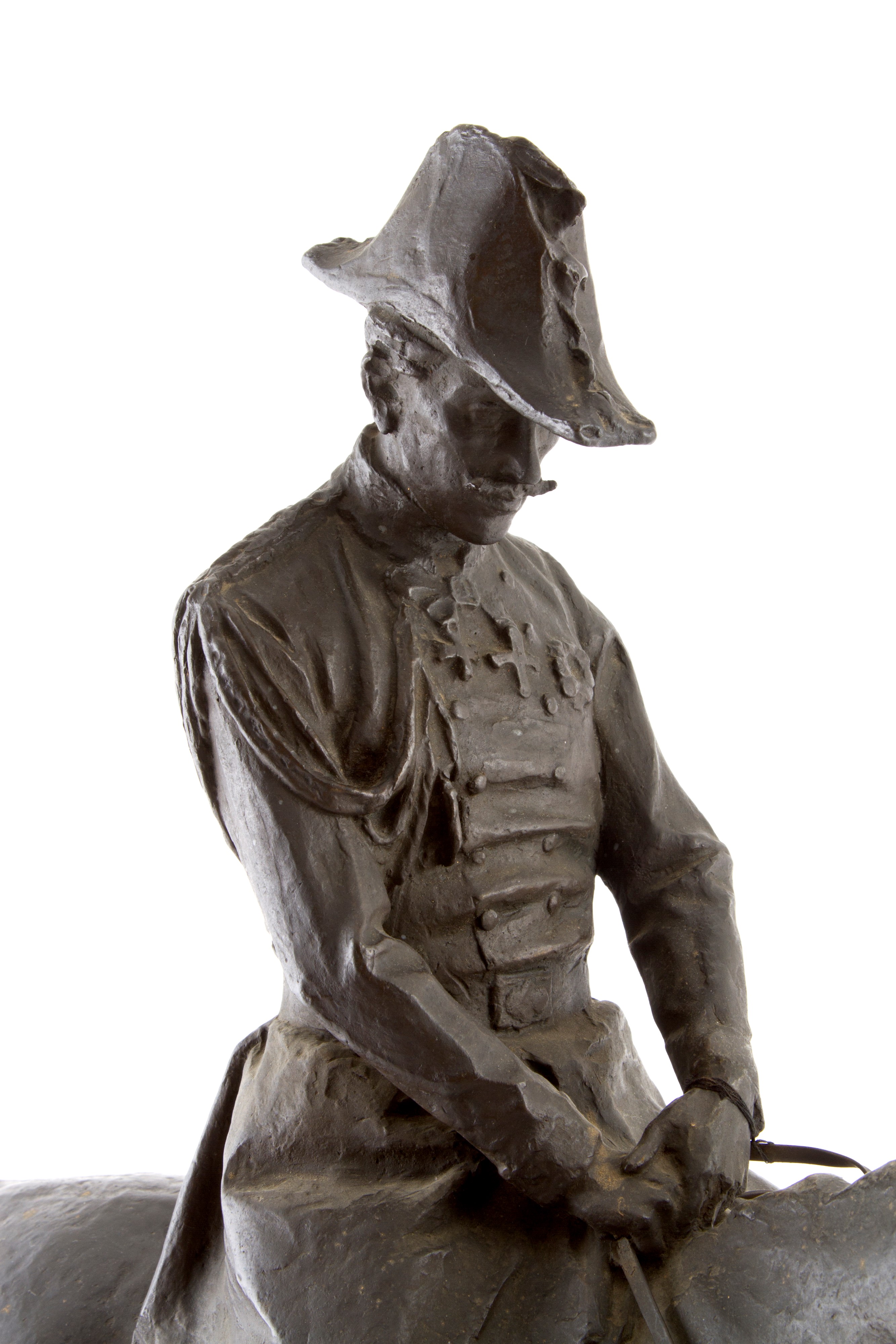 Raffaello Romanelli - Scultura in Bronzo "carlo Alberto di Savoia a Cavallo"