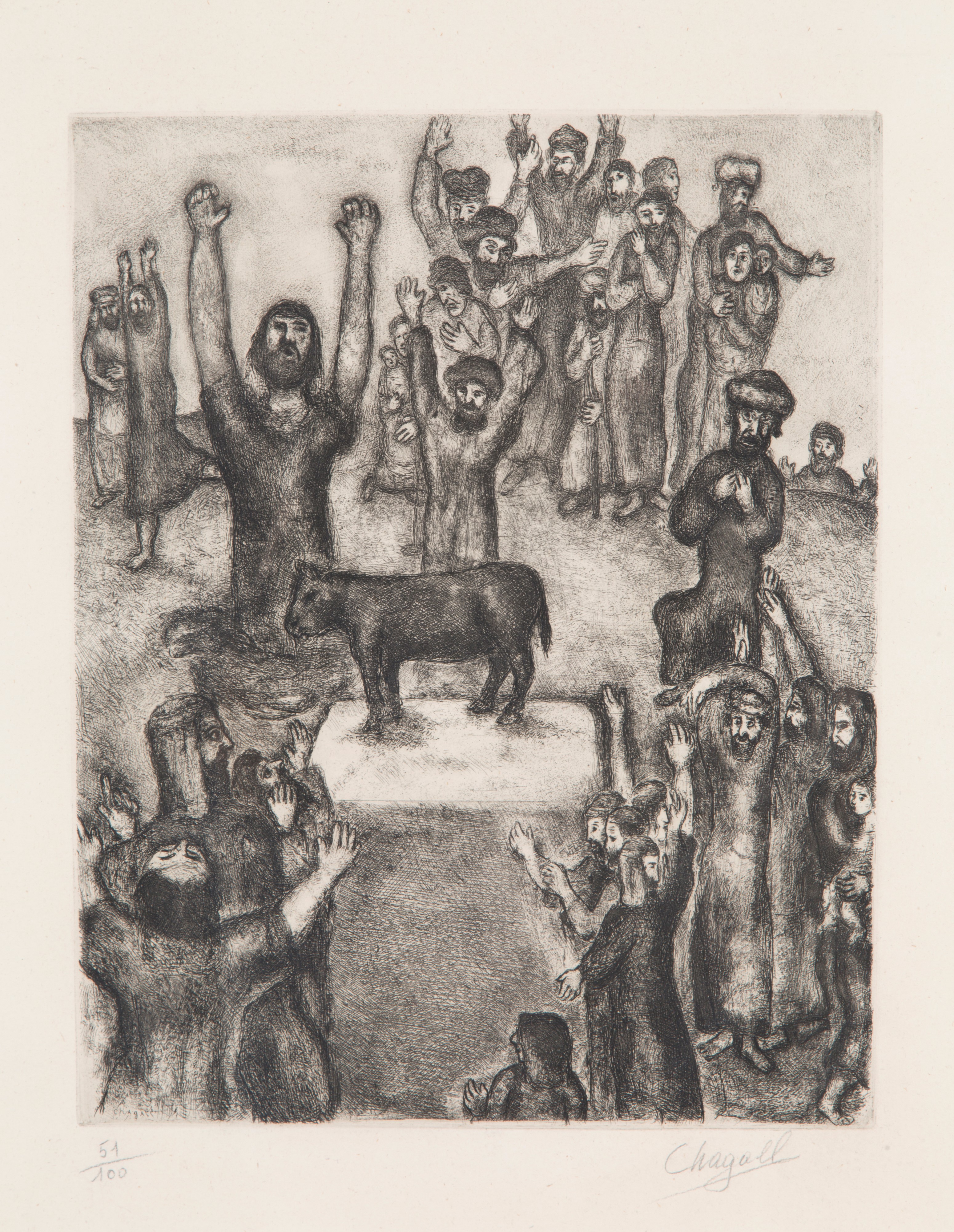 Marc Chagall - Incisione "sacrificio"