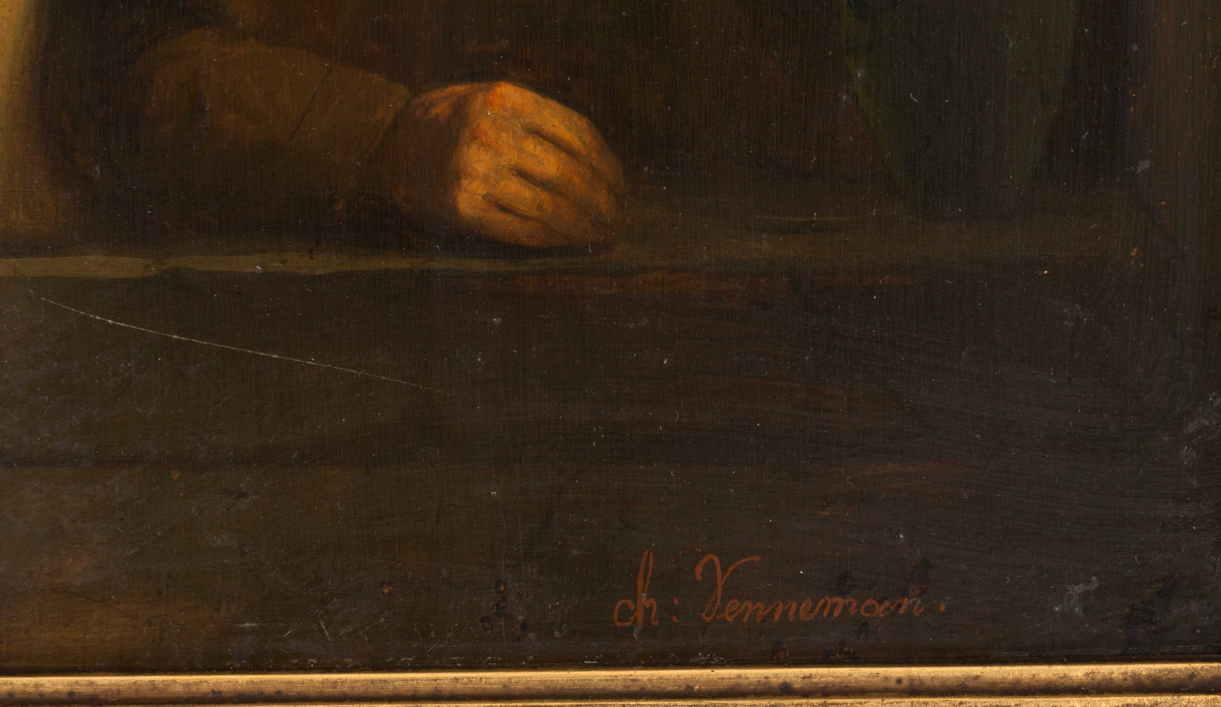Charles Venneman - Dipinto "fumatore di Pipa"