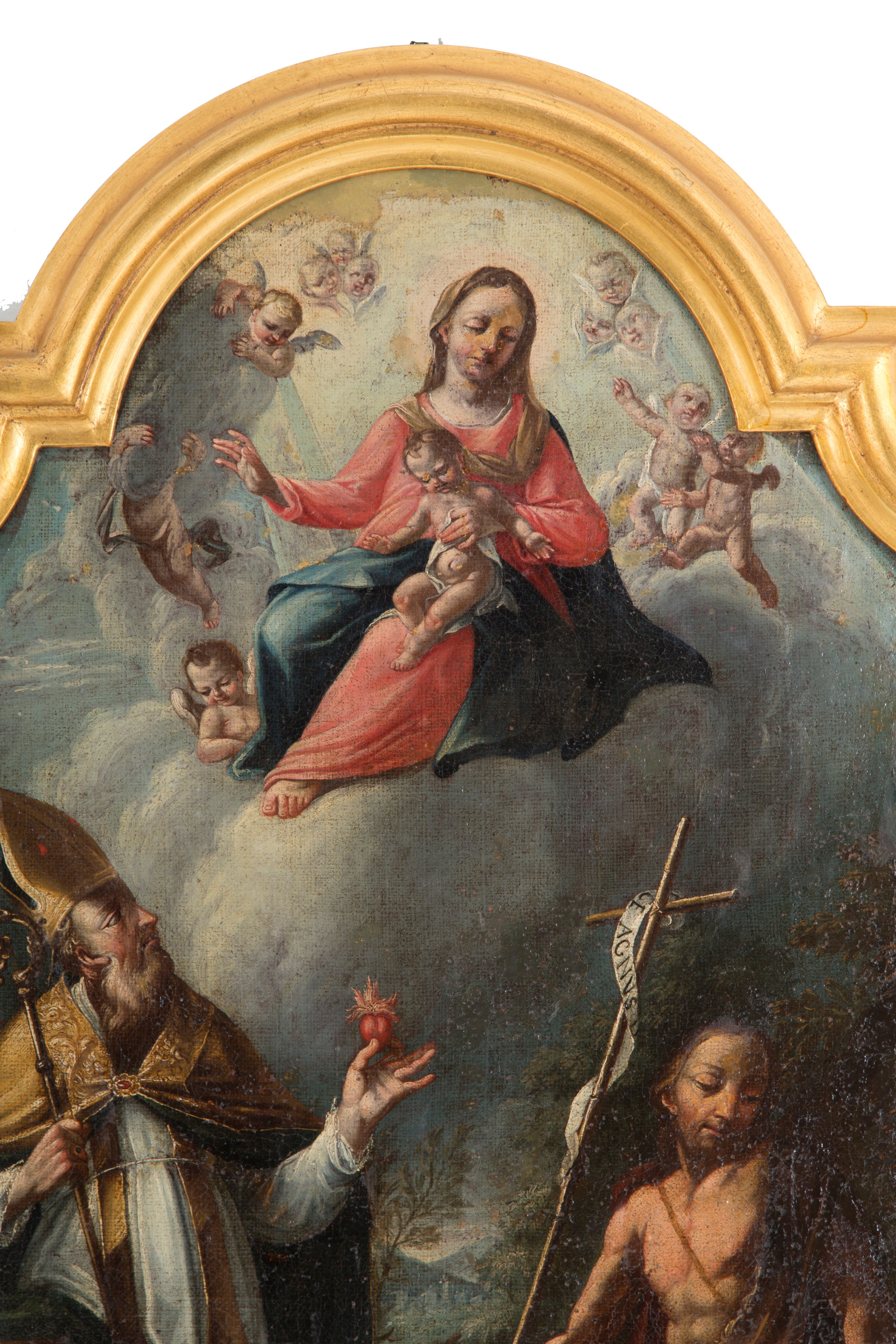 Dipinto "sant'agostino, San Giovanni Battista e la Vergine con Bambino e Putti"