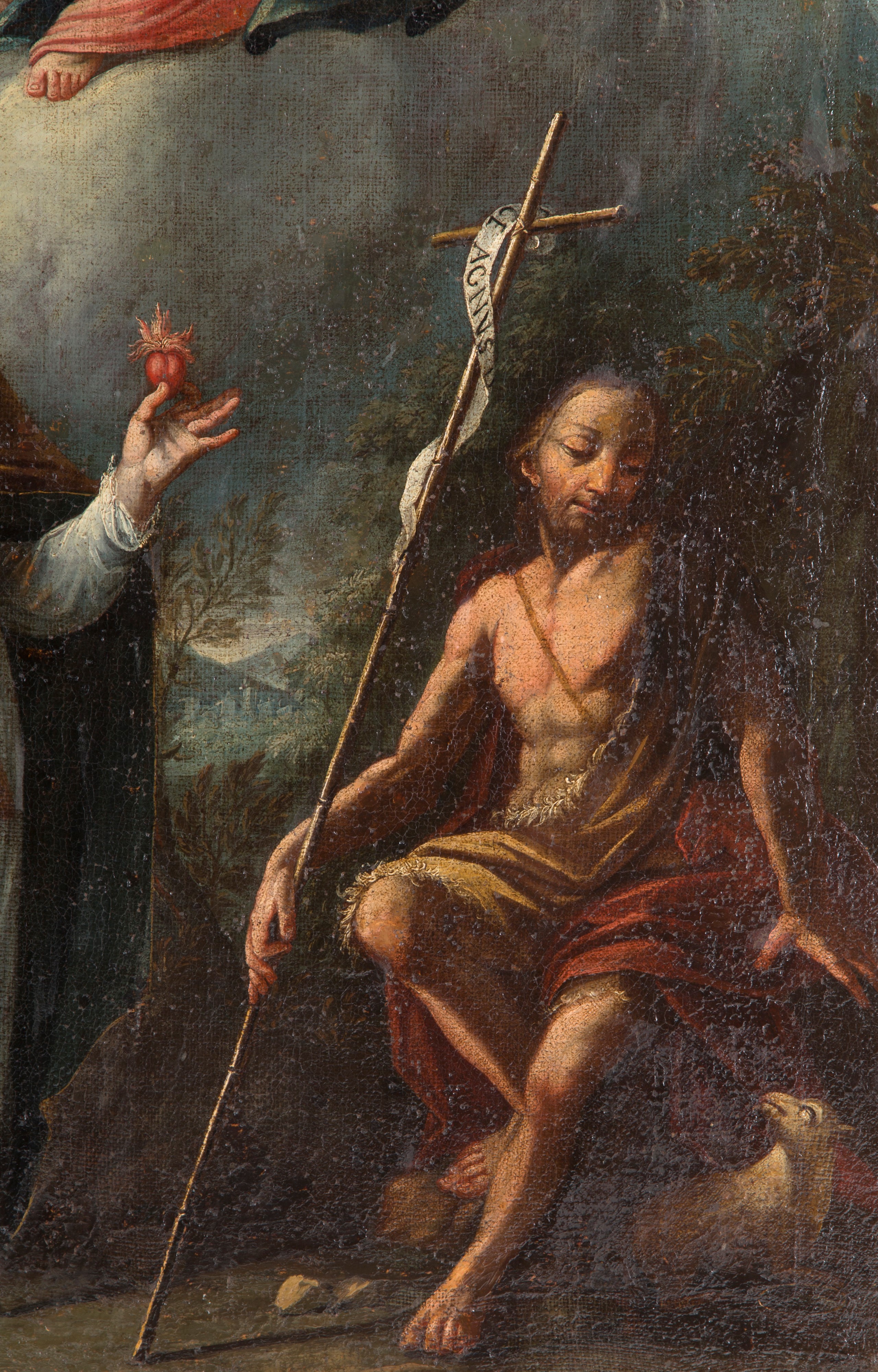 Dipinto "sant'agostino, San Giovanni Battista e la Vergine con Bambino e Putti"