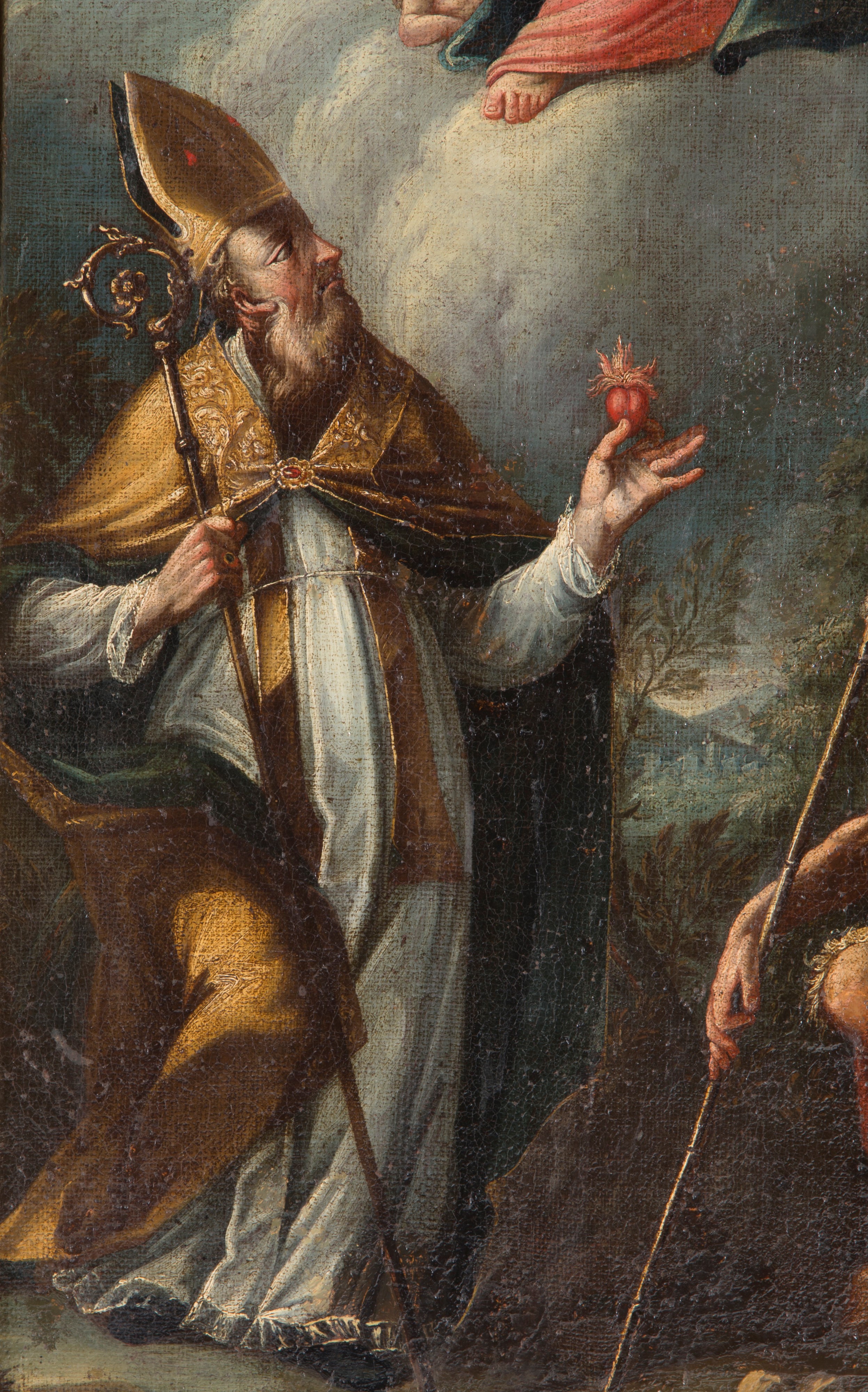 Dipinto "sant'agostino, San Giovanni Battista e la Vergine con Bambino e Putti"