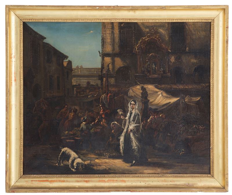 Dipinto "scena di Mercato"