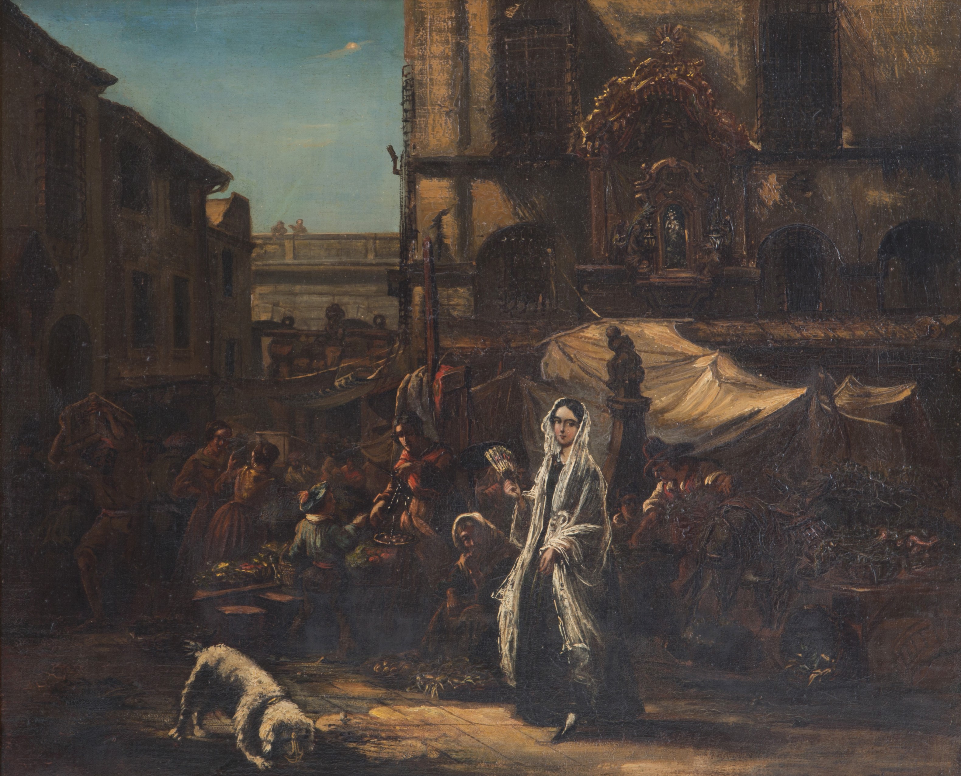 Dipinto "scena di Mercato"