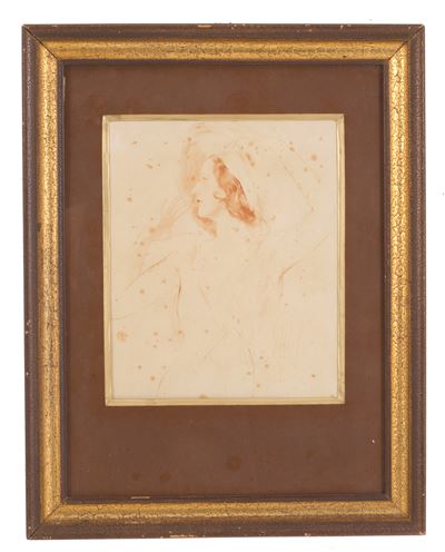 Disegno a Sanguigna "donna con Cappello"