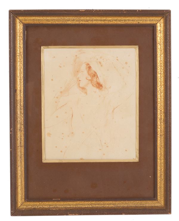 Sanguinary drawing "WOMAN WITH HAT"