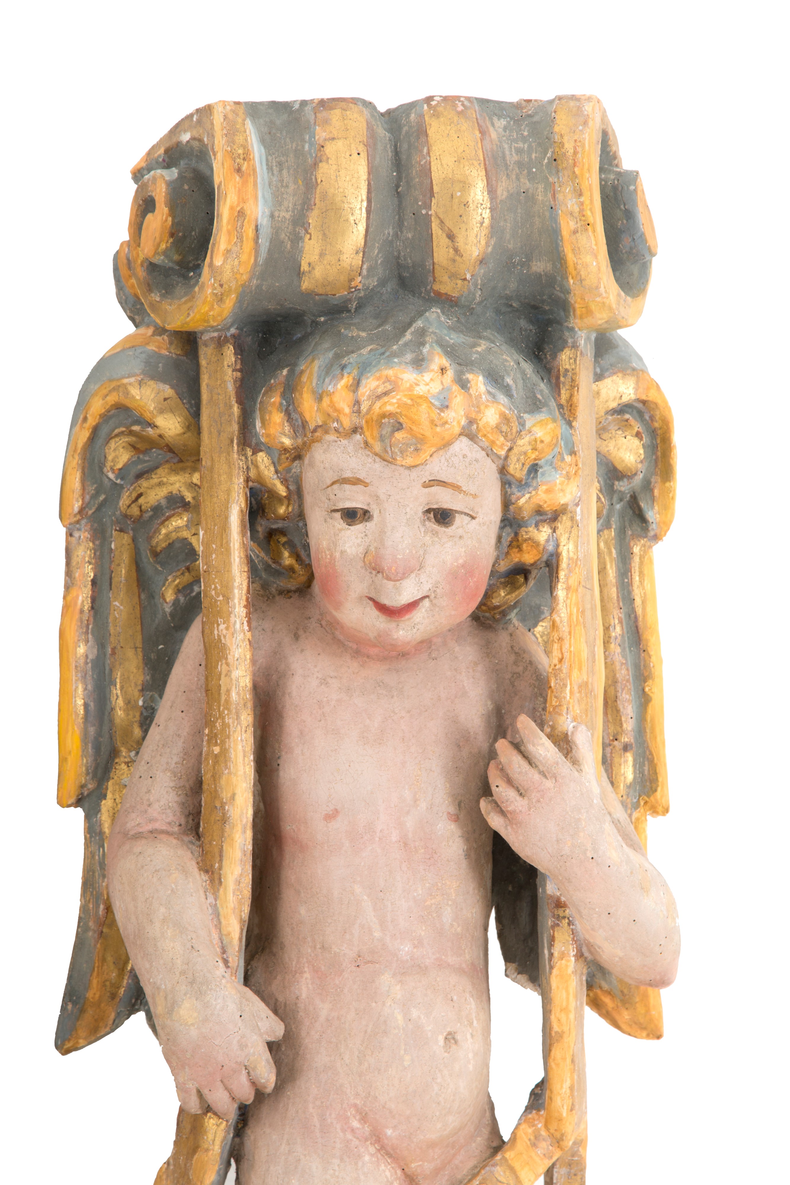 Coppia di cariatidi con putti