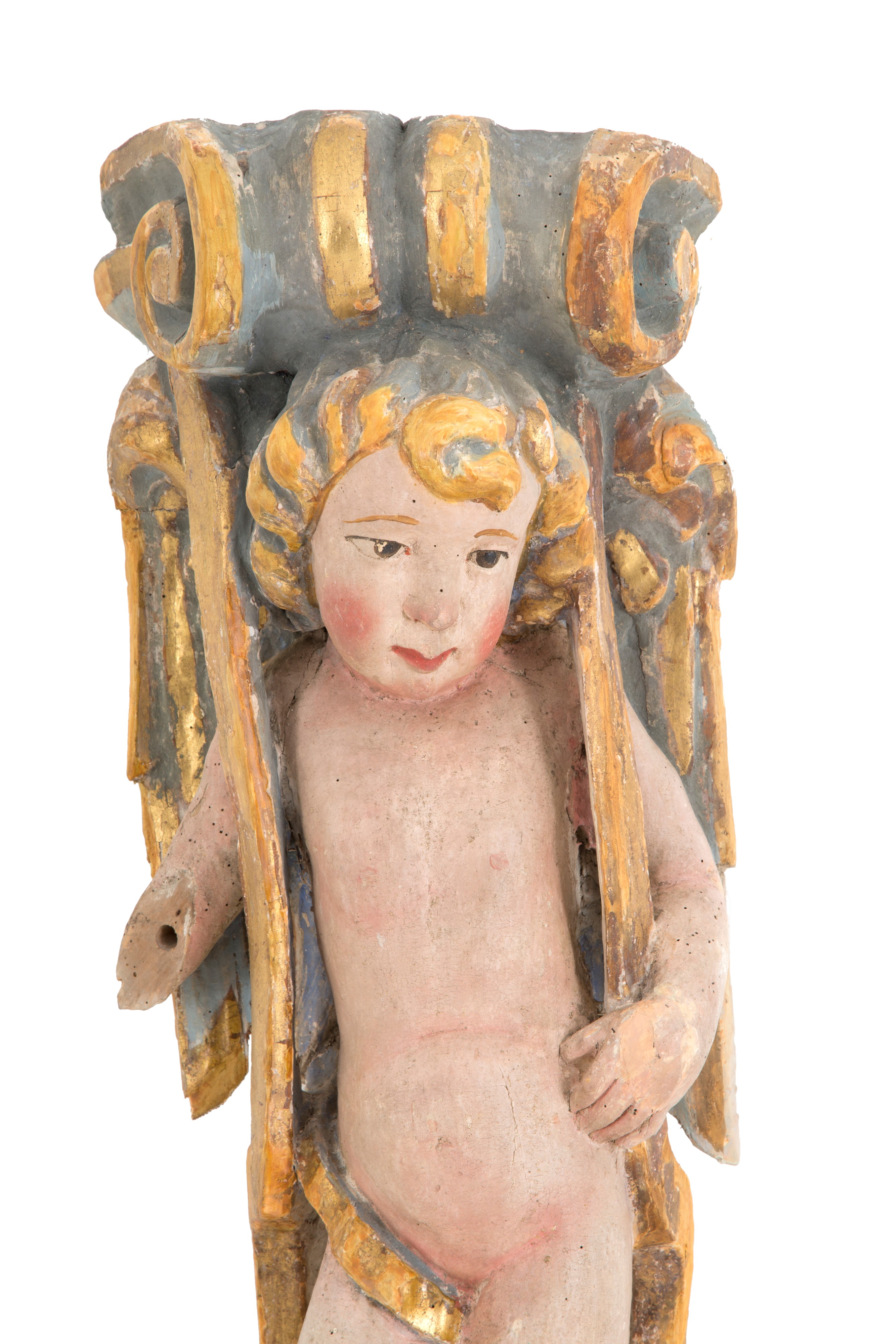 Coppia di cariatidi con putti