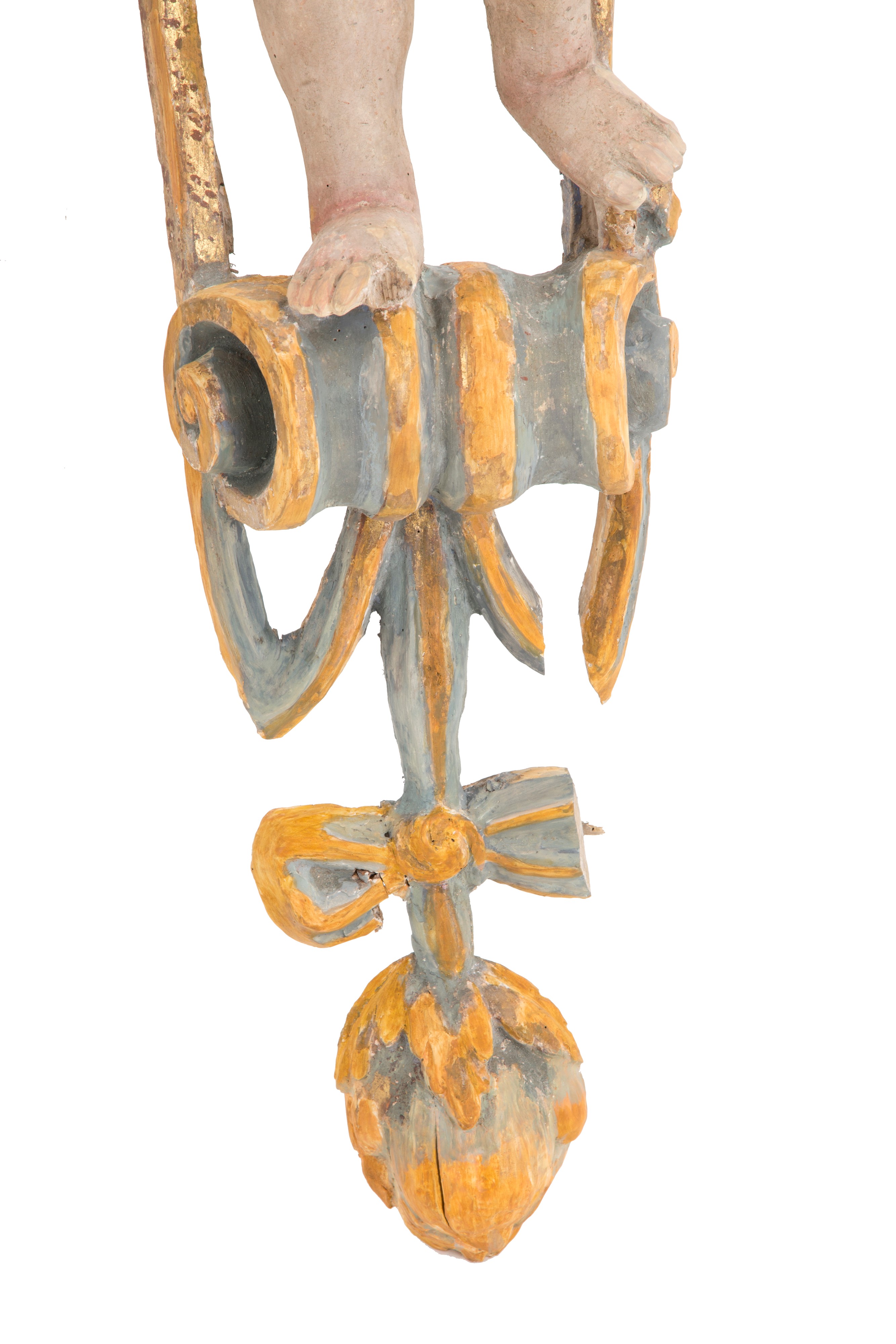 Coppia di cariatidi con putti