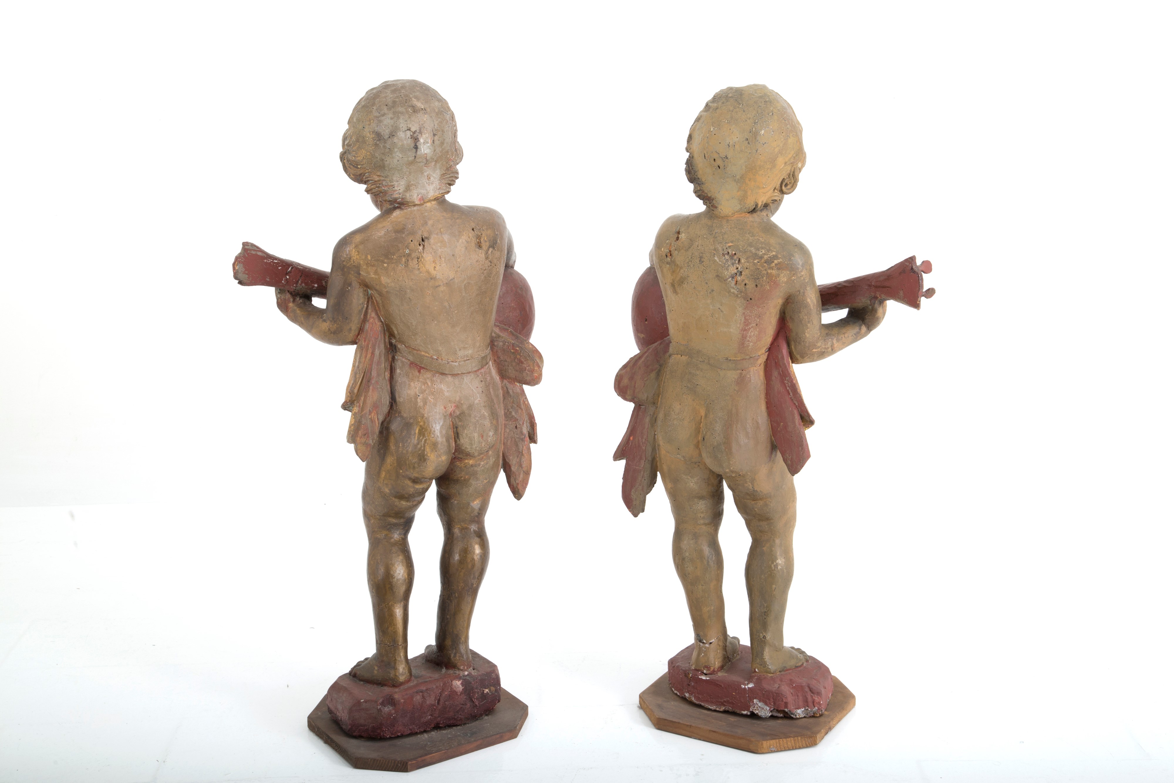 Coppia di sculture "PUTTI MUSICANTI"
