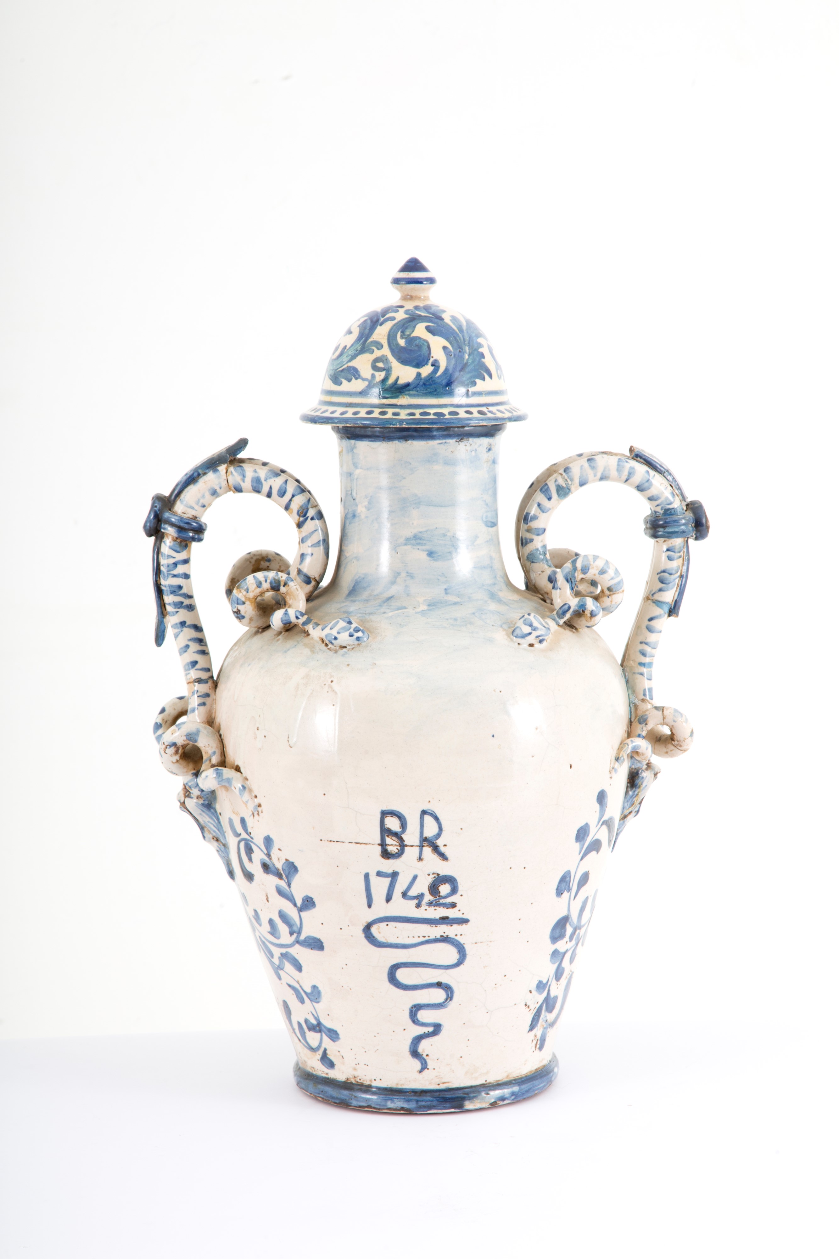 Vaso in maiolica policroma