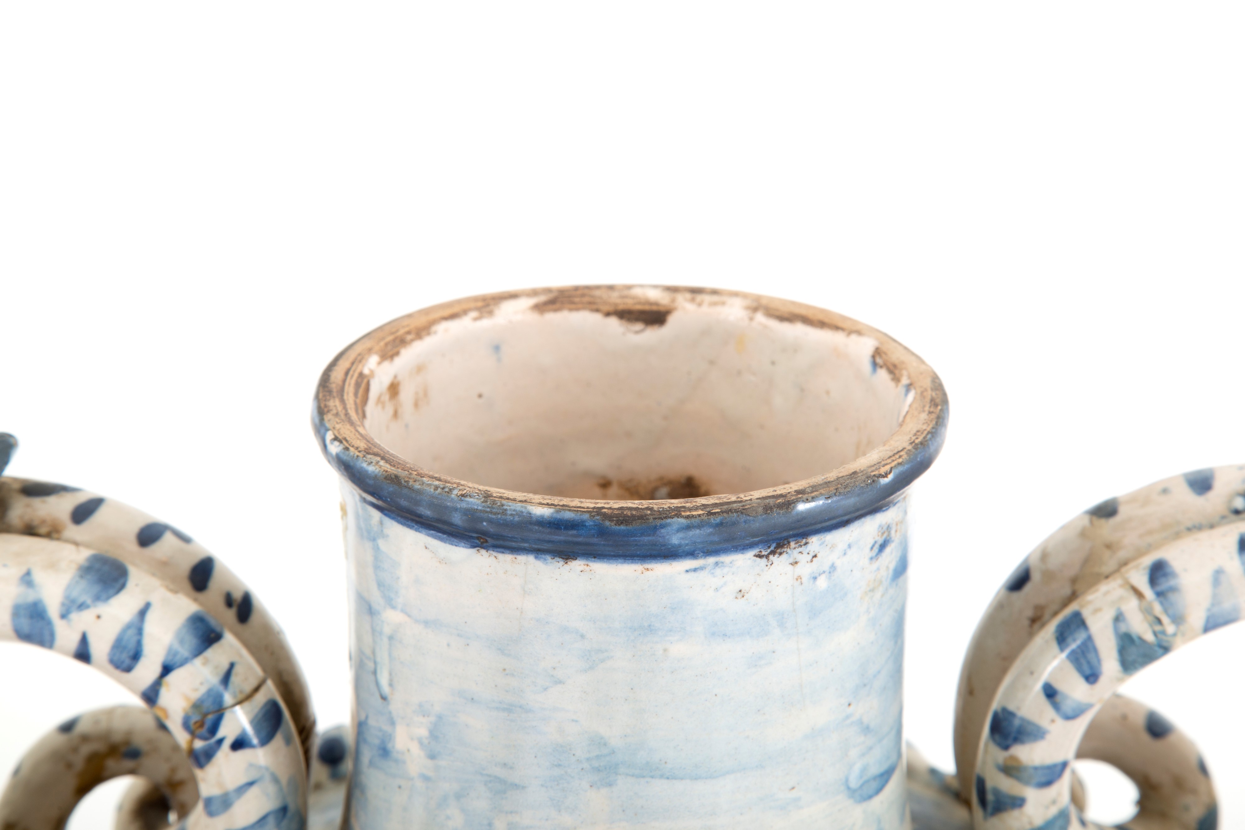 Vaso in maiolica policroma