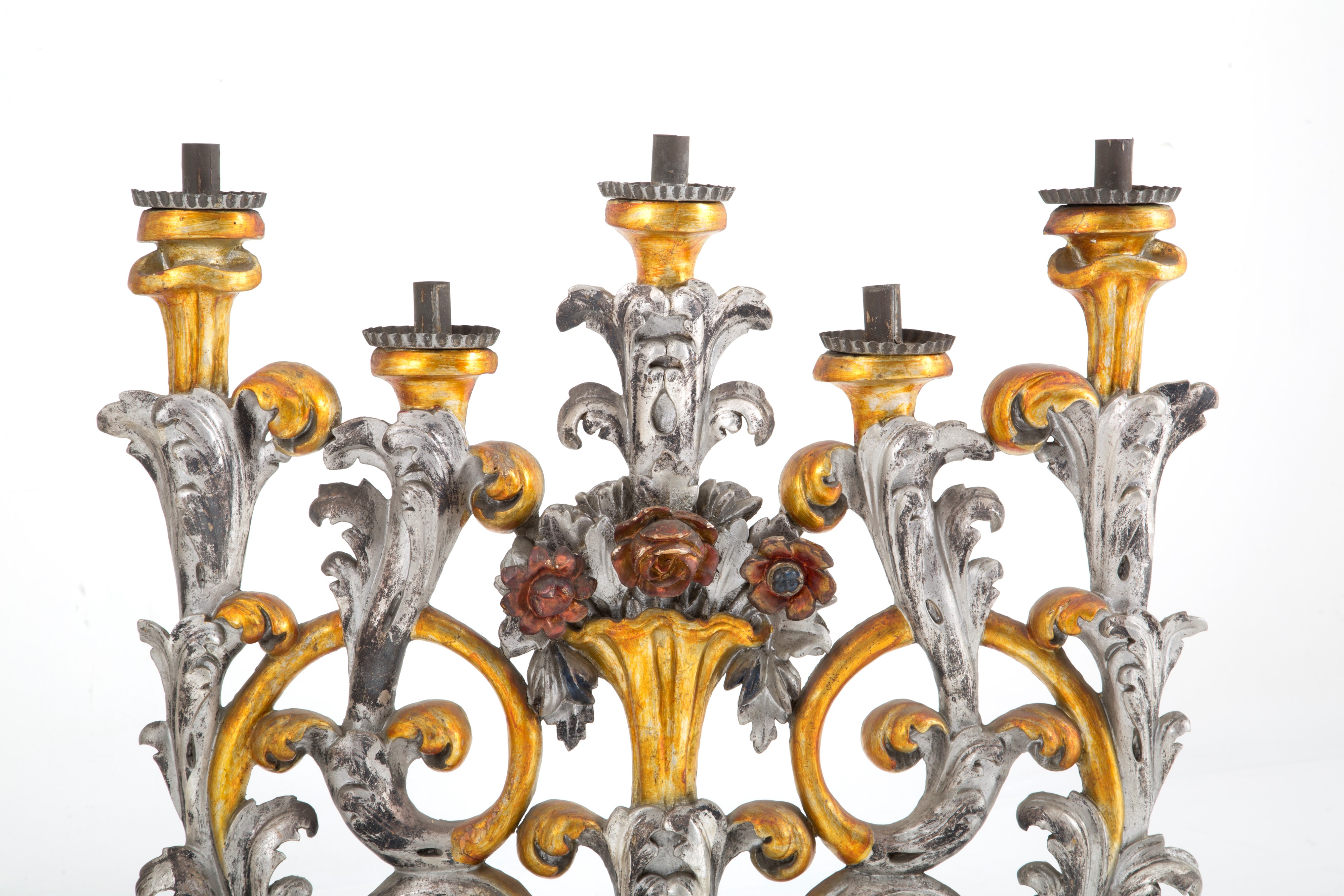 Coppia di candelabri cinque luci