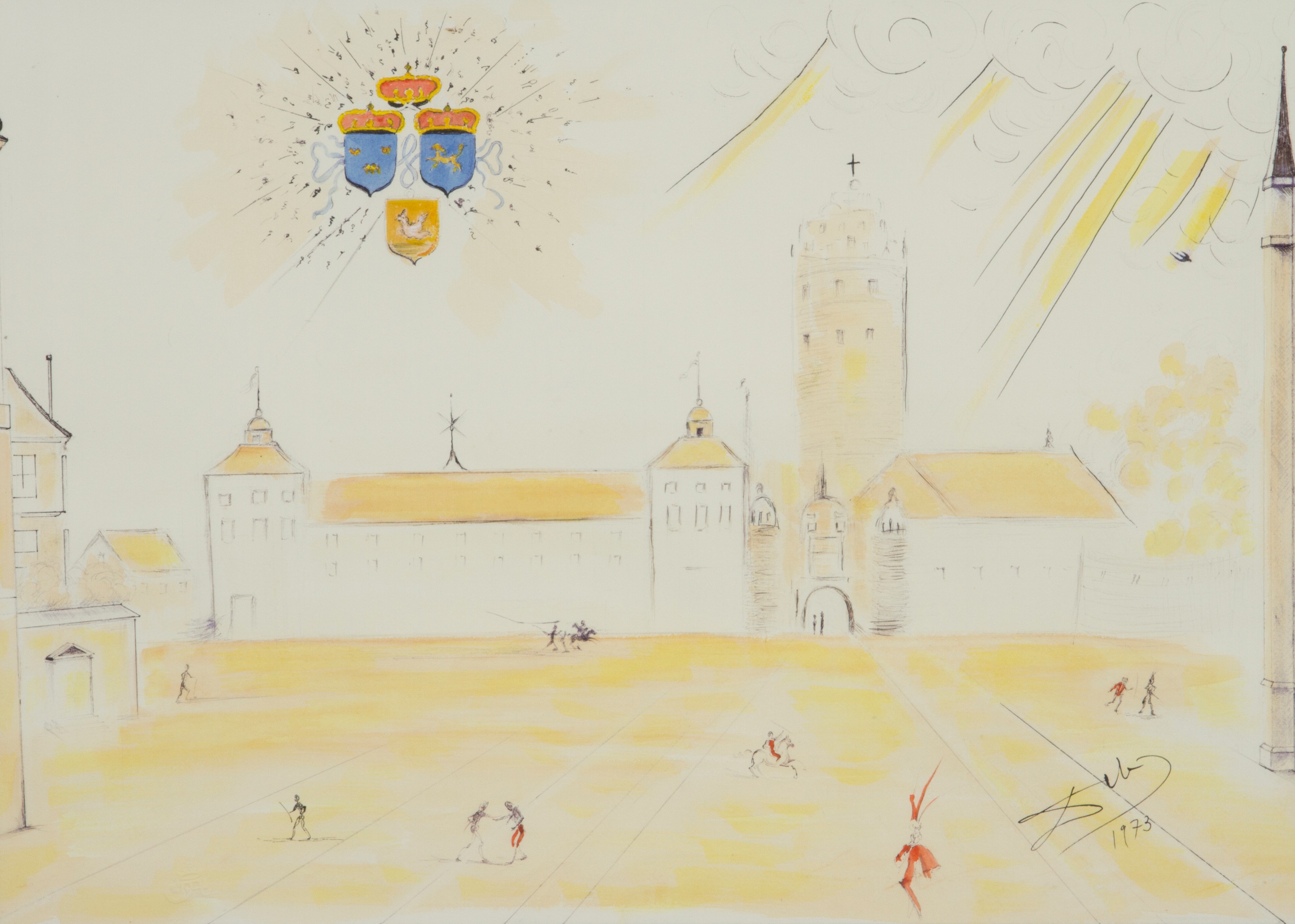 Salvador Dali' - Tecnica Mista "castello di Stoccolma"