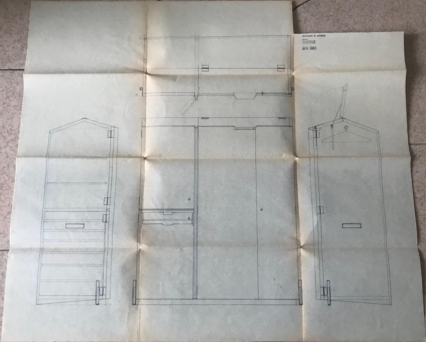 Giovanni Offredi - Armadio. con Disegni del Progetto e Dichiarazione di Autenticità