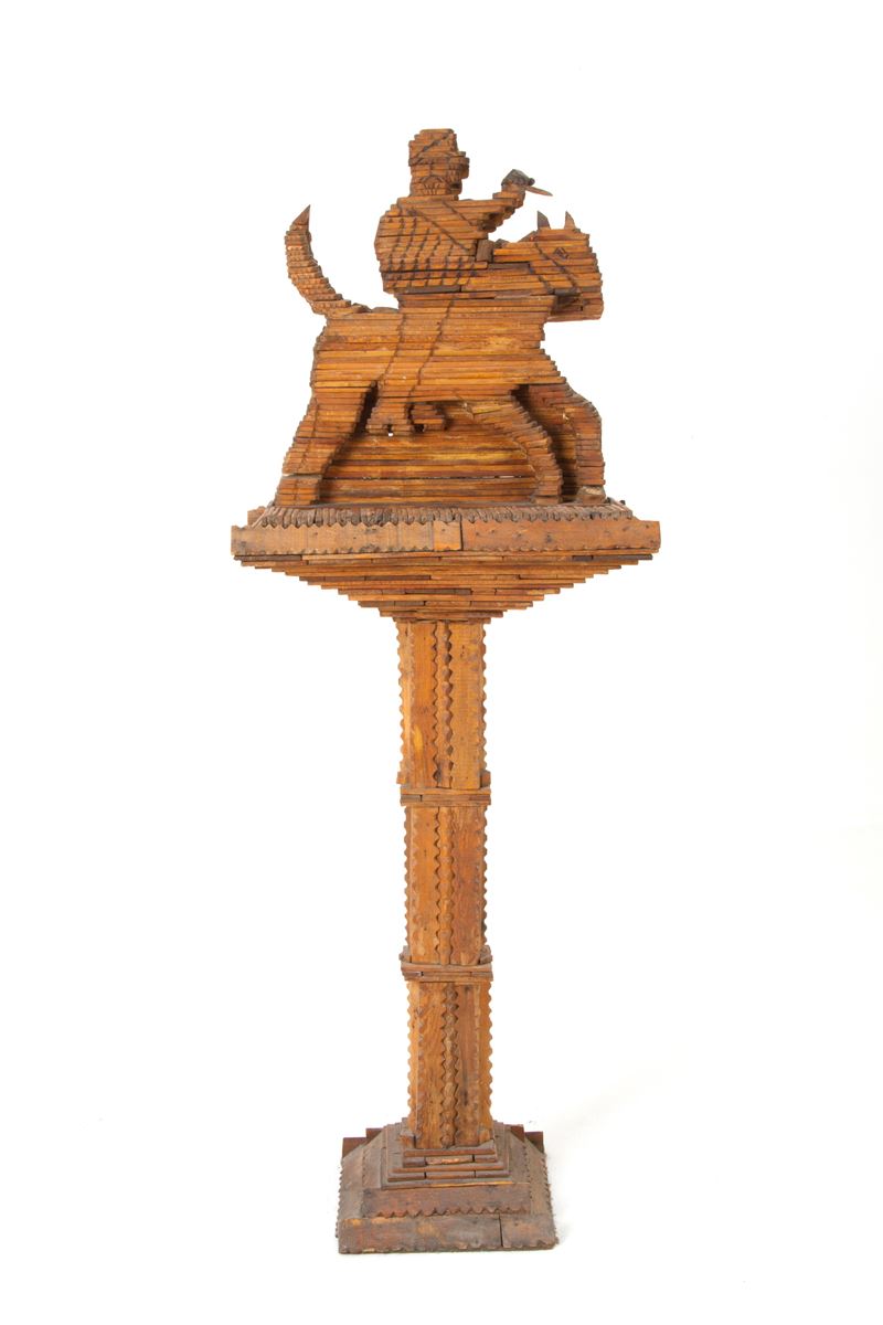 Egidio Cuniberti - Colonna-scultura "personaggio a Cavallo"