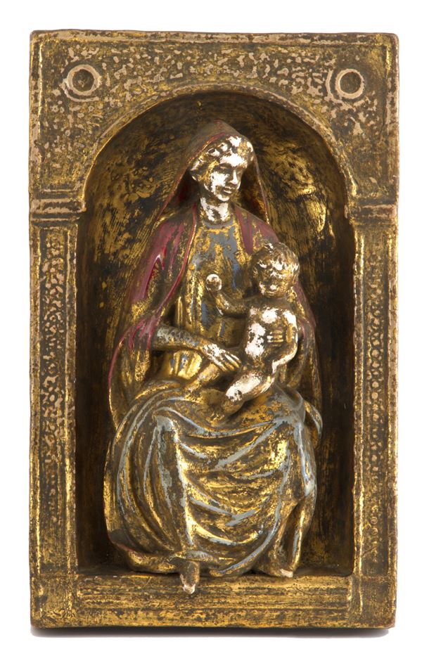 Placca in terracotta "MADONNA CON BAMBINO"