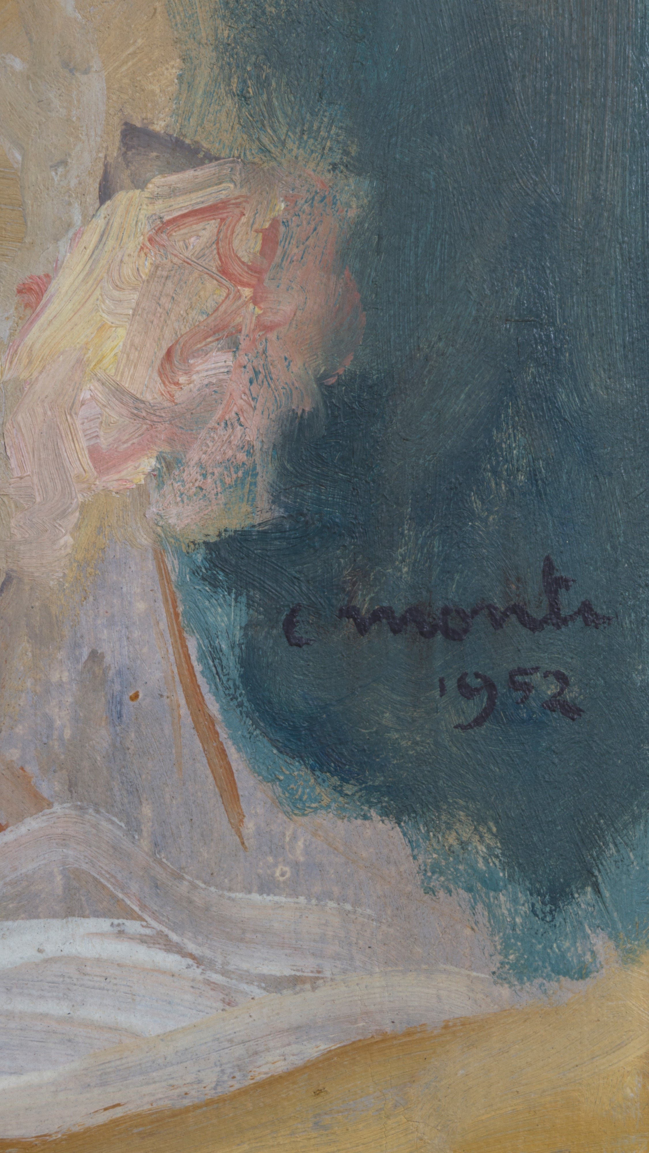 Cesare Monti - Dipinto "fanciulla di Profilo"