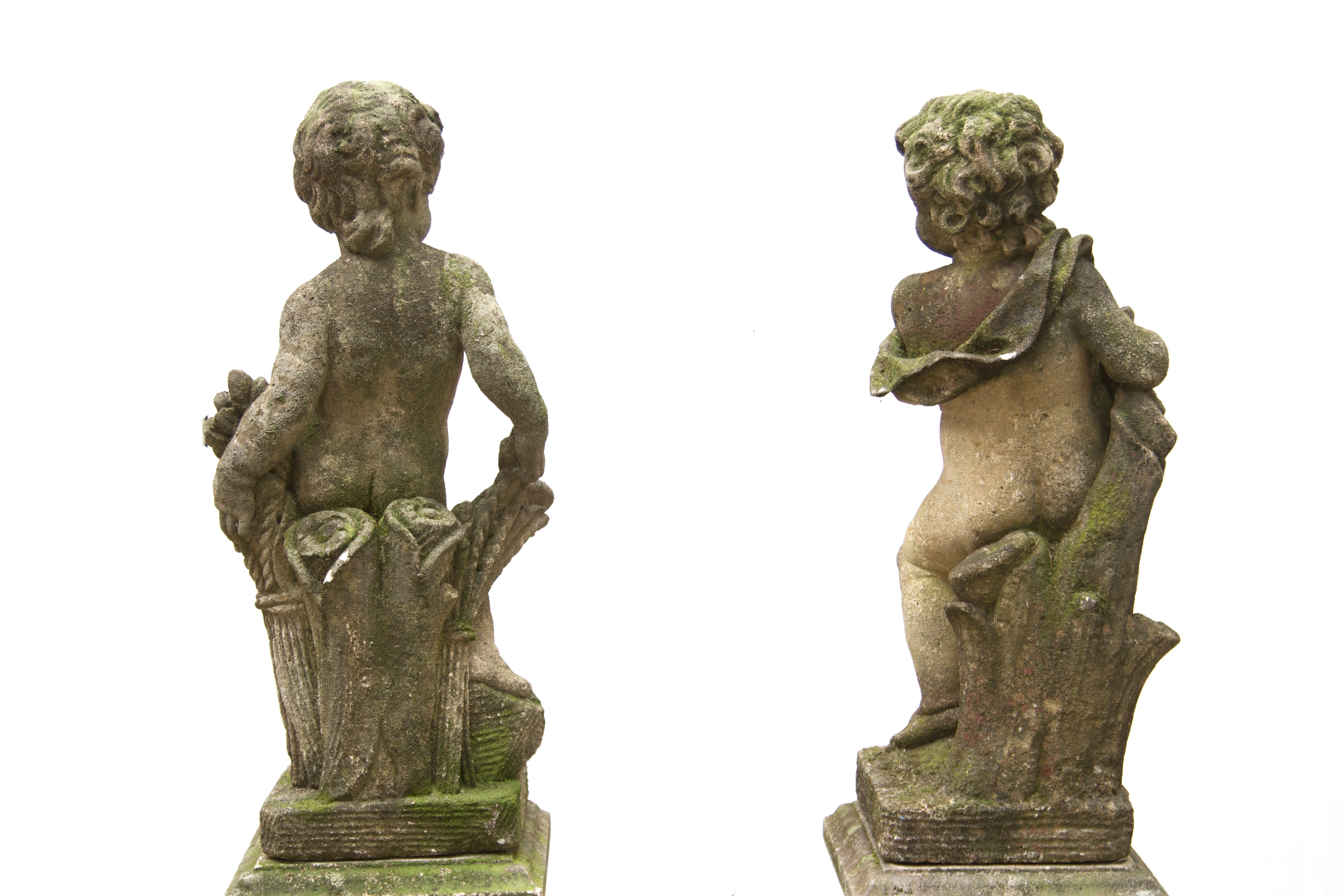 Coppia di Sculture da Giardino "putti Allegorici"