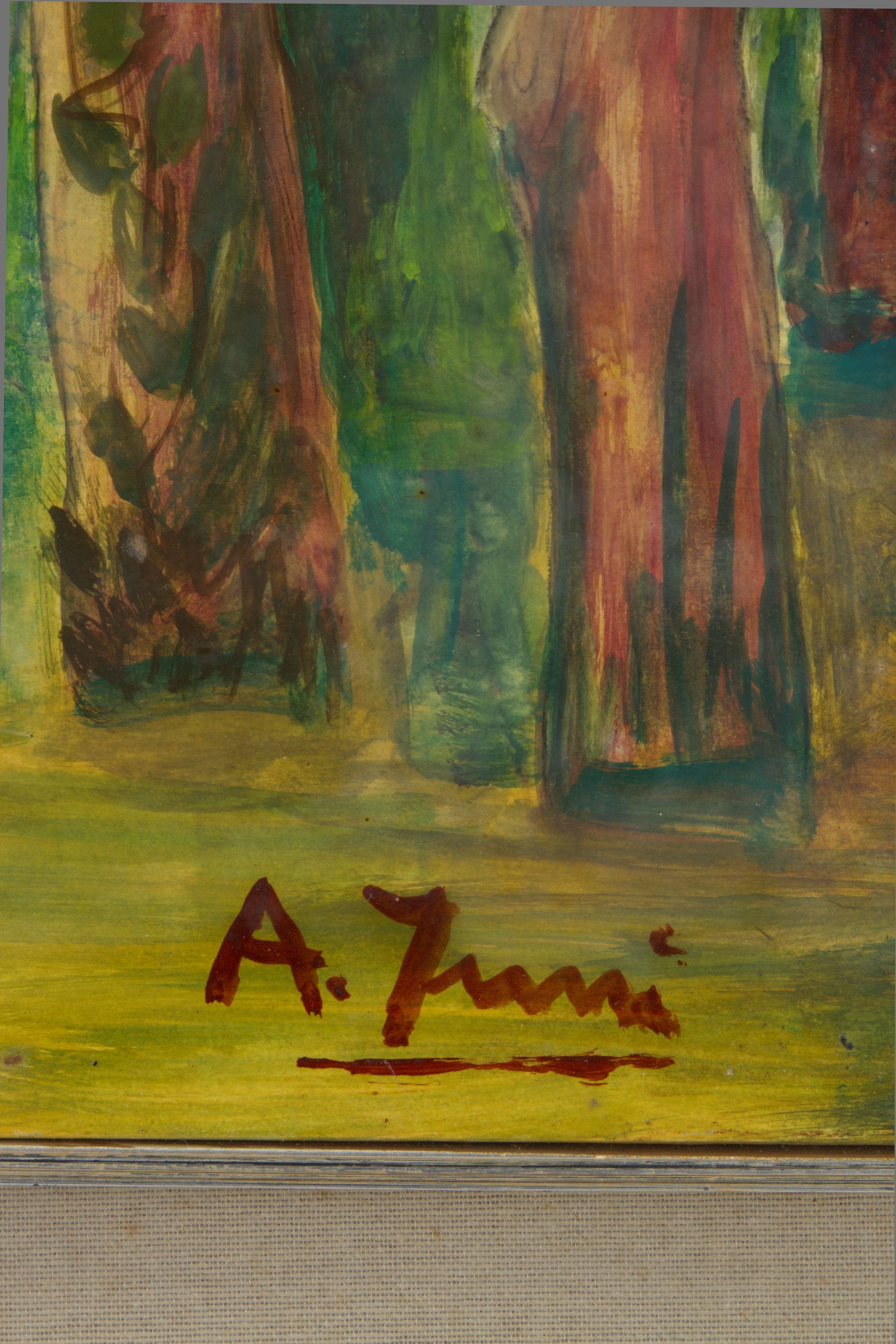 Achille Funi - Dipinto "bosco in Versilia"