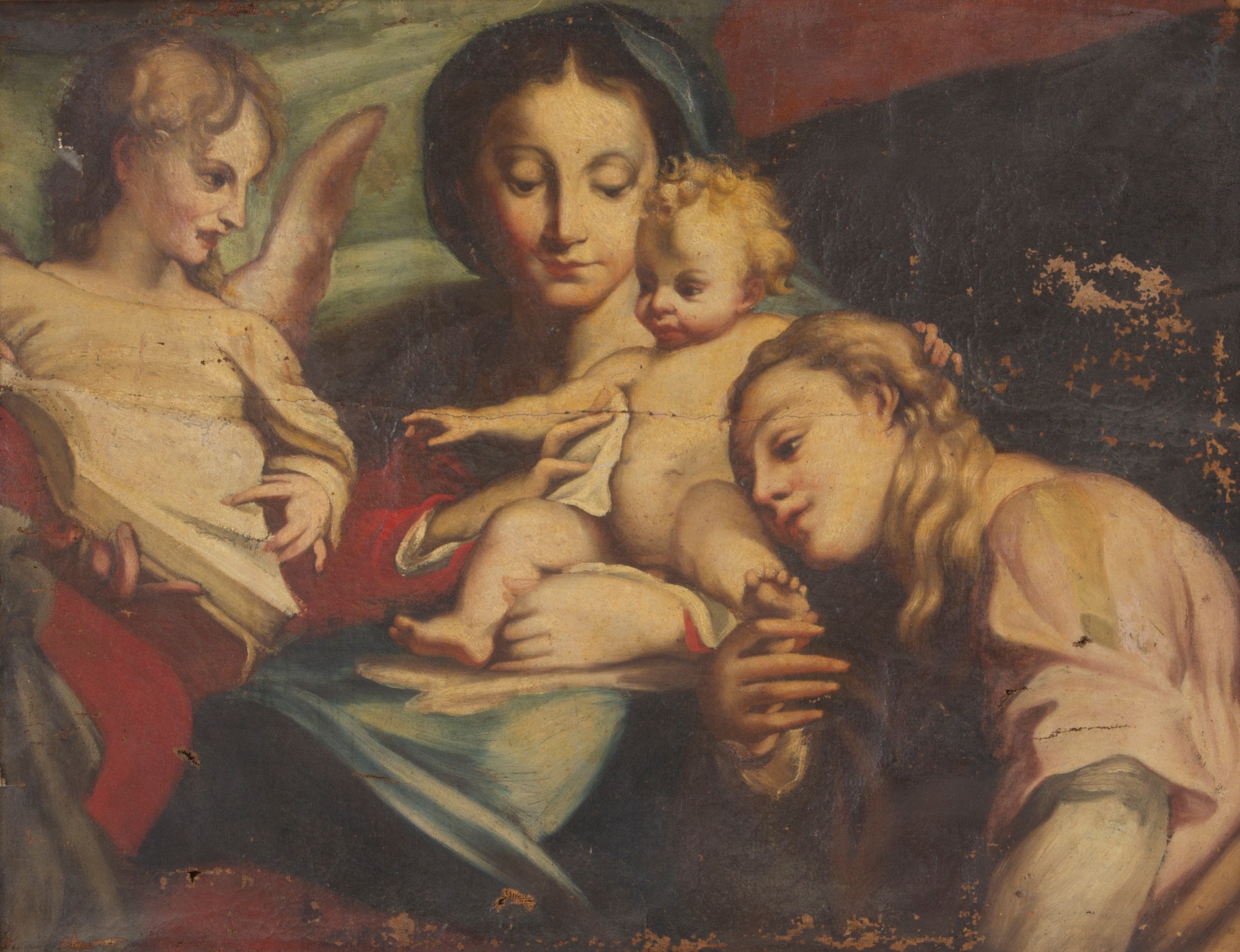 Dipinto "sposalizio Mistico di Santa Caterina con Angelo"
