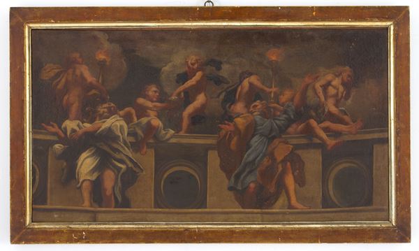 Painting &quot;ALLEGORY WITH PUTTI AND MALE FIGURES&quot;