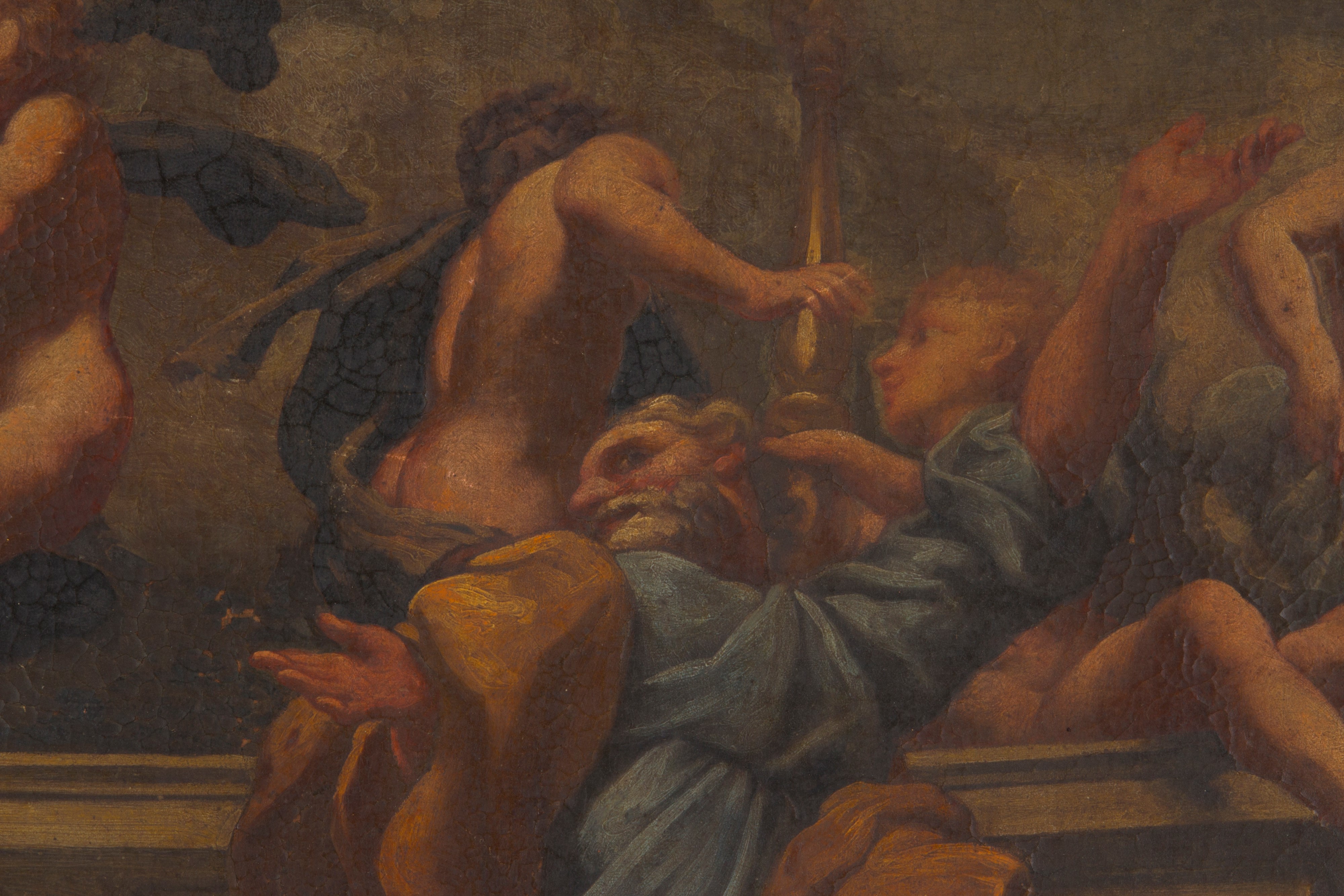 Dipinto "allegoria con Putti e Figure Maschili"